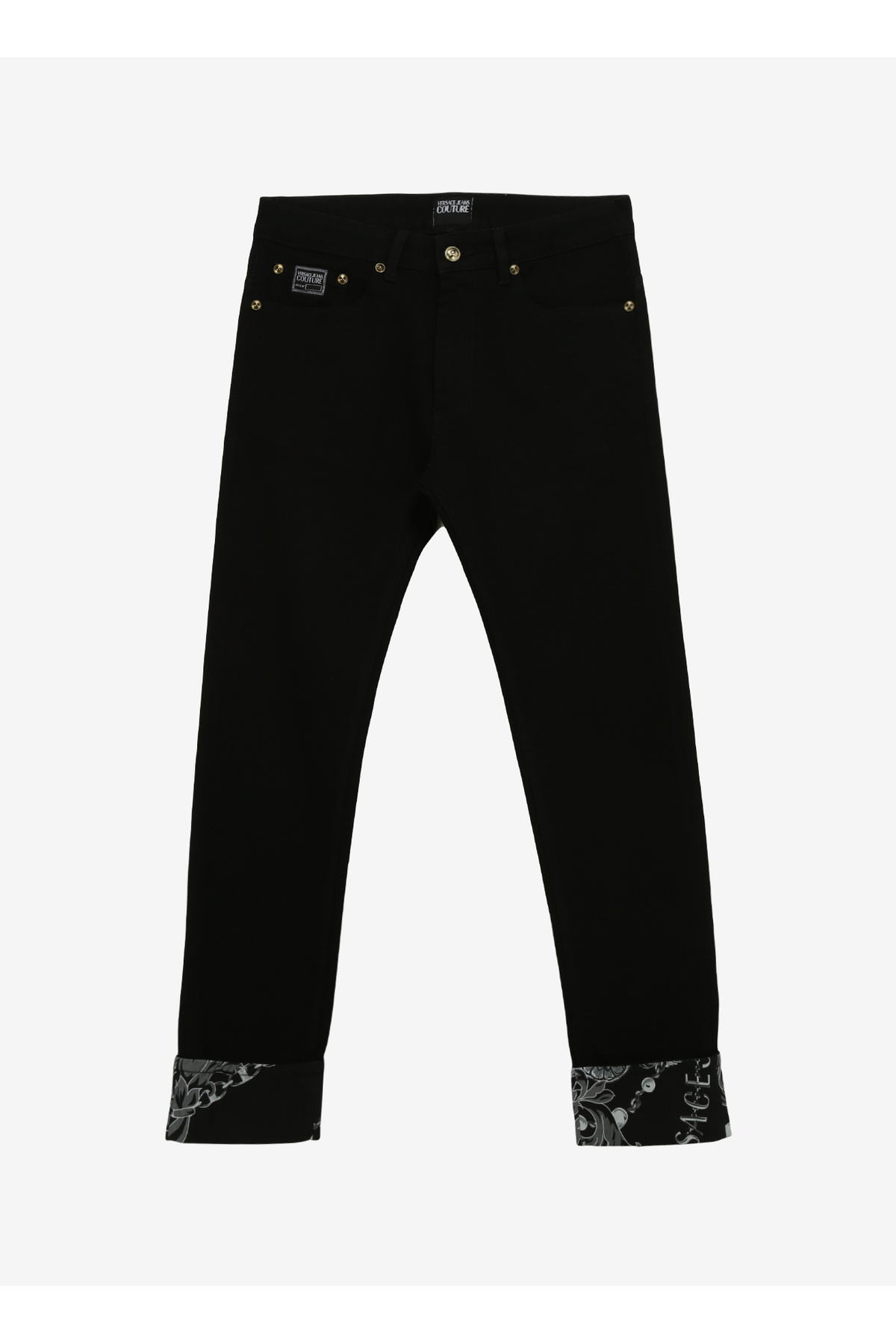 ورساچه جینز کوتور شلوار جین مردانه مشکی کمر معمولی تا شده، پاچه باریک، ۷۵GAB5DMDW040L54