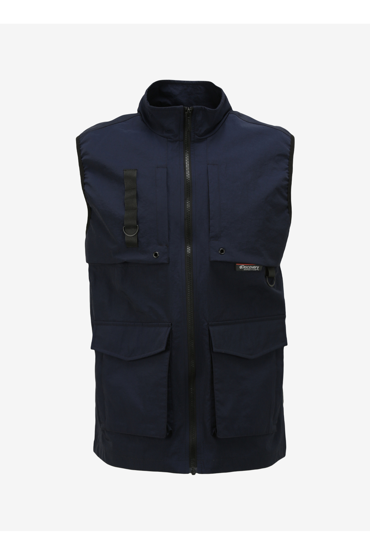 دیسکاوری اکسپدیشن جلیقه ضد آب مردانه یقه ایستاده سرمه‌ای مدل D4SM-YLK3227