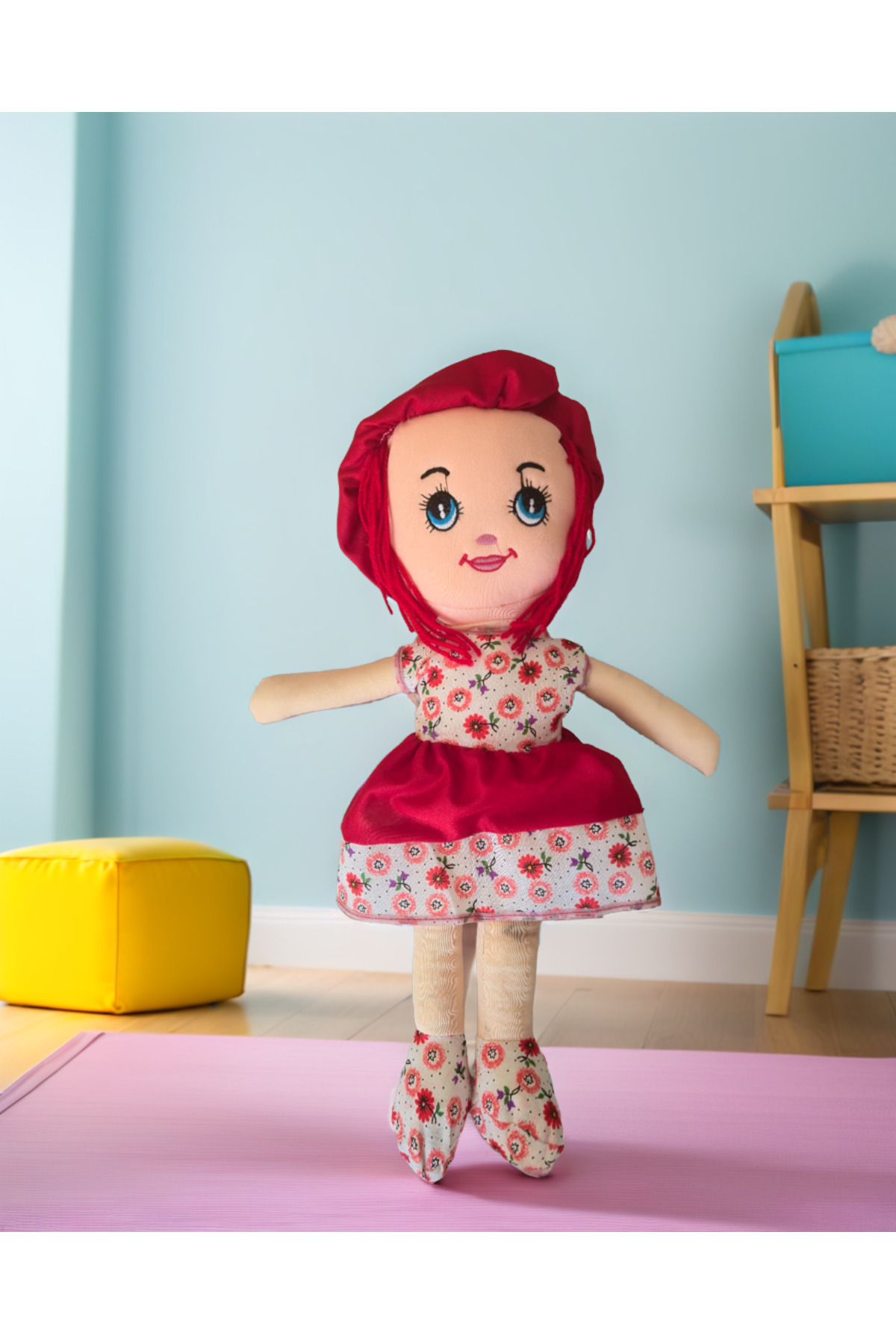 grs oyuncak Özel Üretim Oyuncak Bez Bebek 50cm Kırmızı Elbiseli Kız Çocuk Oyuncakları Eğitici Oyuncak fotoğrafı 7 (önizleme)