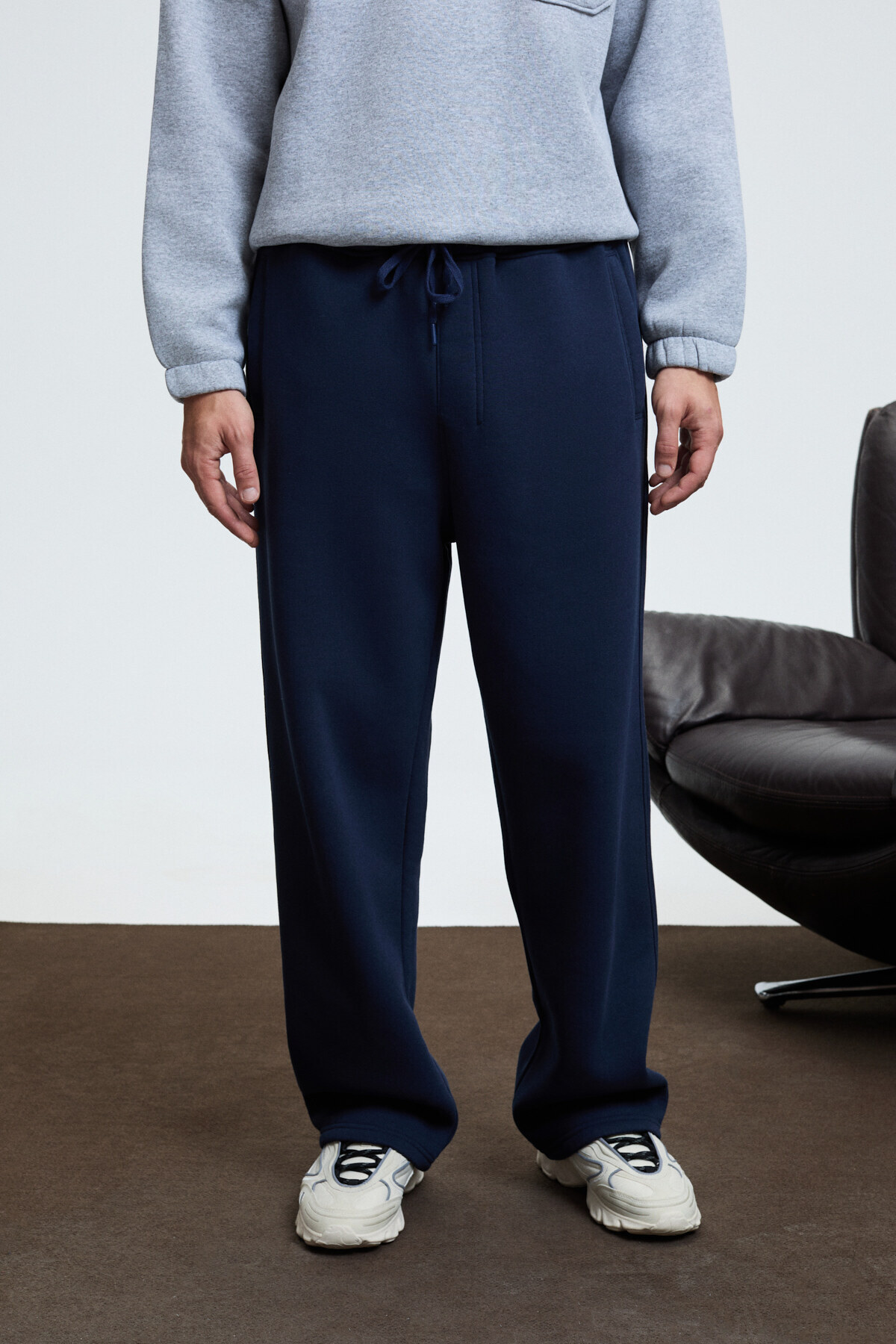 GRIMELANGE  BENSON Erkek Kordonlu Lastikli Bel Relaxed Fit Lacivert Eşofman Altı - Görsel 2