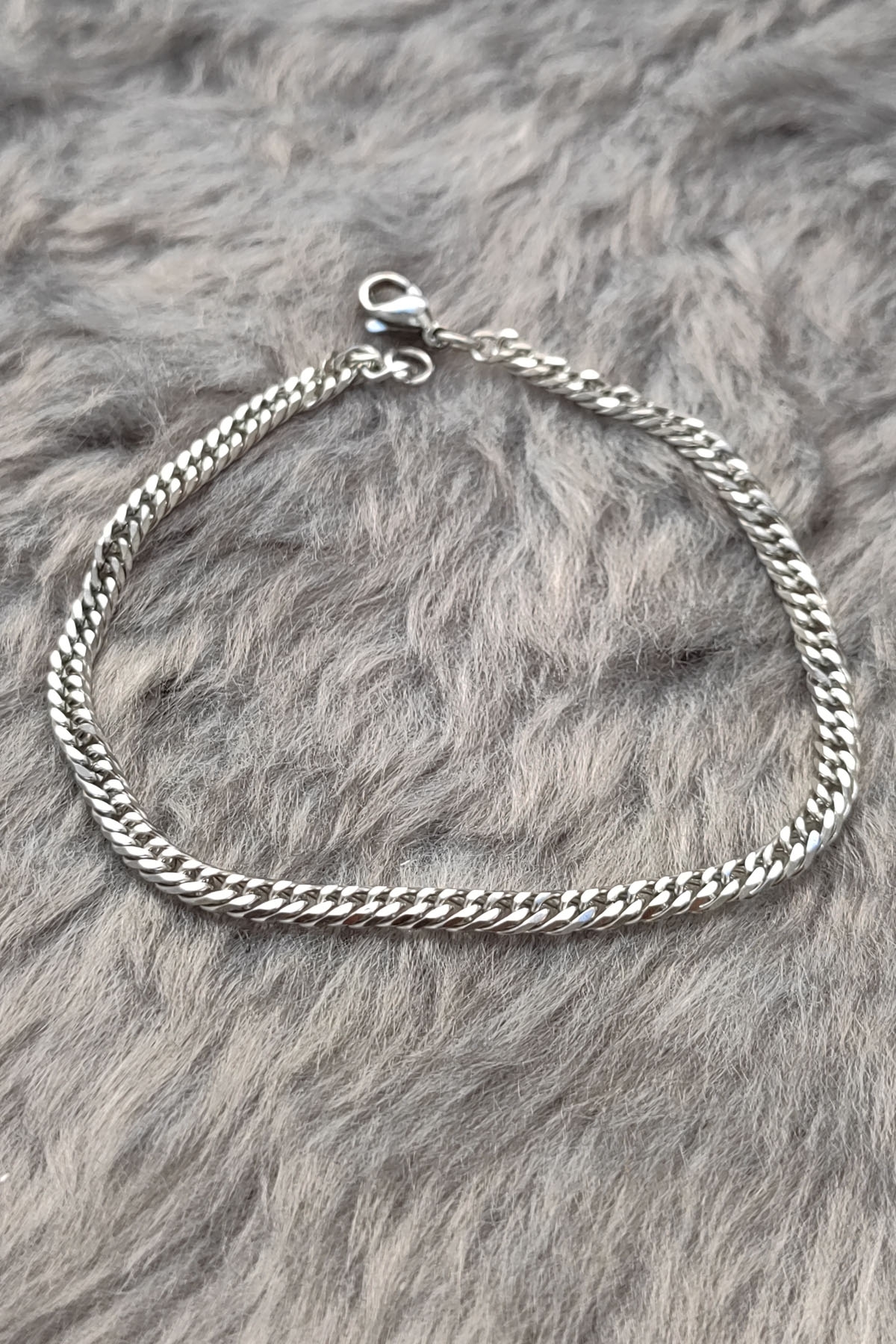 Chavin 4 mm. 21 cm. Gri Çelik Erkek Bileklik es34 görsel 2