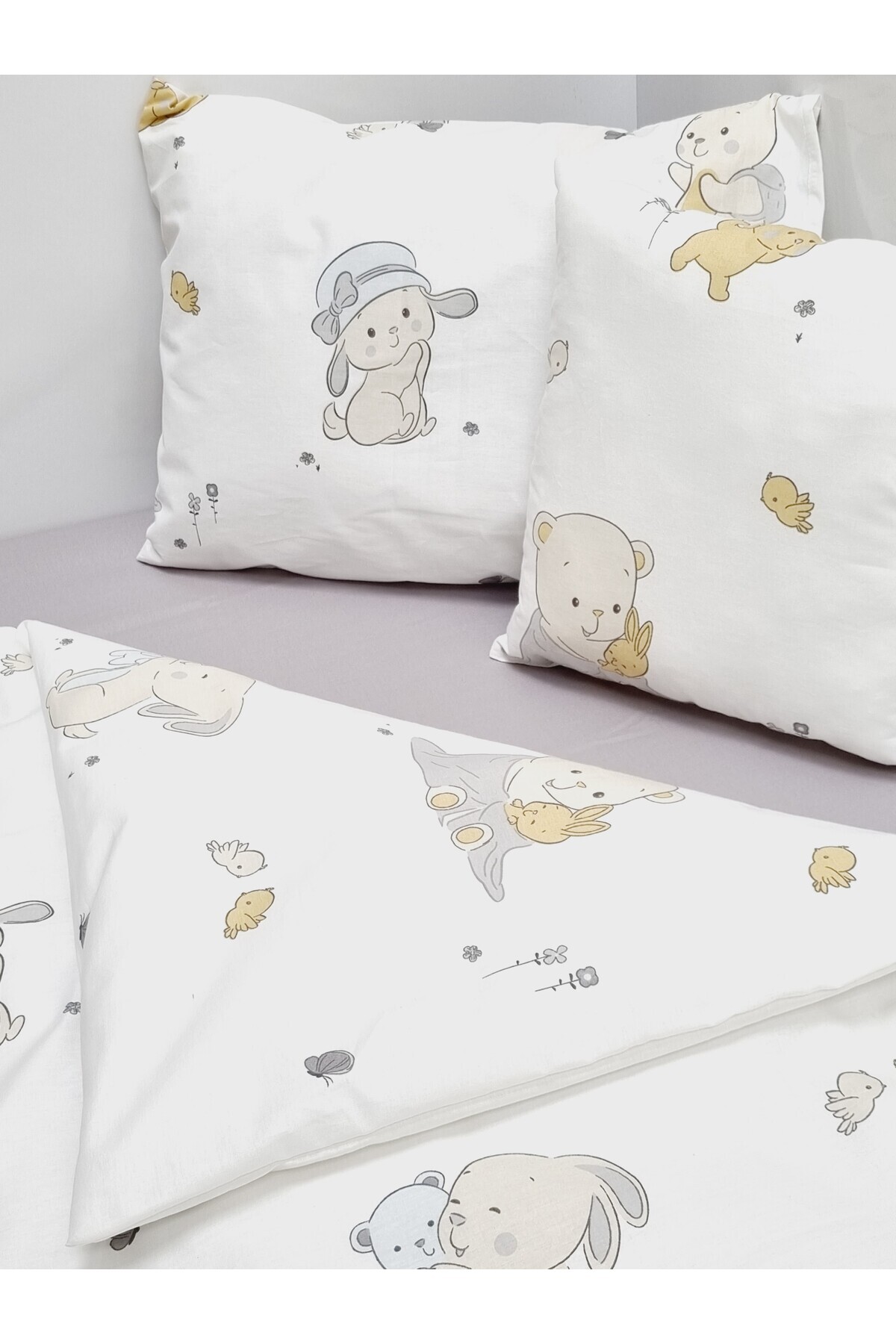 Yada Baby %100 Pamuklu Kumaştan Bebek 6 Parça Yorgan Ve Nevresim Takımı & Uyku Seti (70 X 120 CM) fotoğrafı 4 (önizleme)