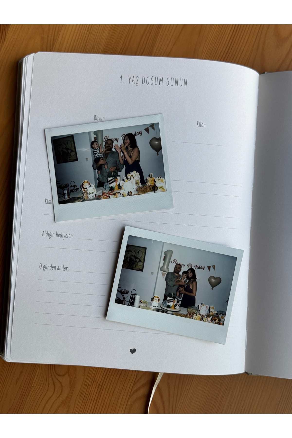 Memories and more Bebek Anı Defteri - Keten Kumaş Kapak & Altın Yaldız Baskılı fotoğrafı 5 (önizleme)