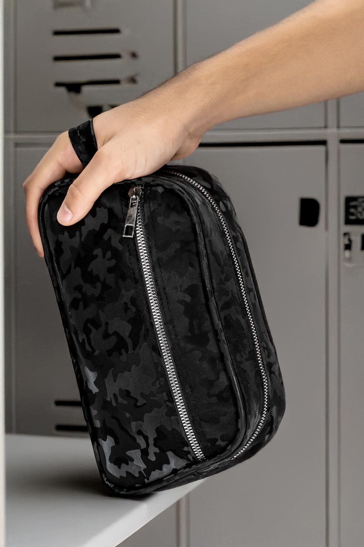 Helen's Home  Valiz Içi Kamuflaj Deri Erkek Bakım Çantası Seyahat Traş Çantası Erkek Hediyelik - Görsel 5