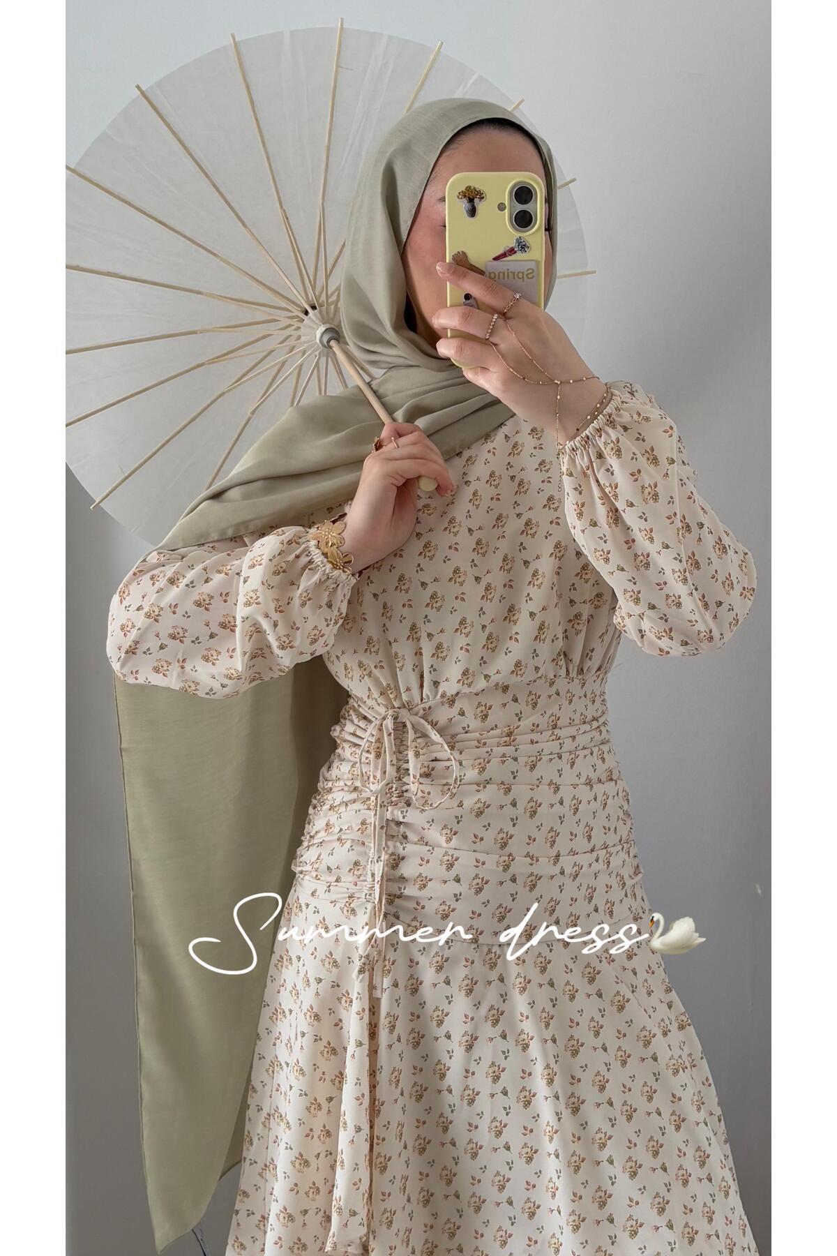 Marselline  Desenli Peri Elbise - Görsel 2