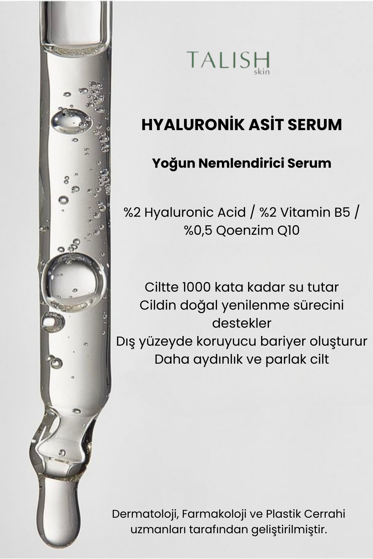 Hyaluronic Acid Serum %2 + Vitamin B5 %2 + Q10 – Yoğun Nemlendirici Serum — تصویر 4 از 7