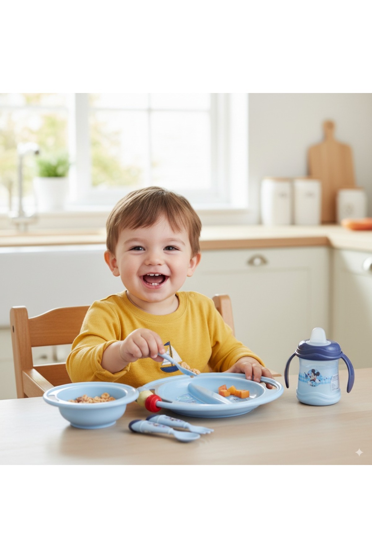 kbobaby Disney Bebek Mickey Abc Çatal Kaşık Seti fotoğrafı 4 (önizleme)