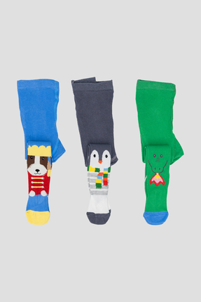 Defne Baby 3’lü Hayvan Desenli Pamuklu Erkek Bebek Külotlu Çorap