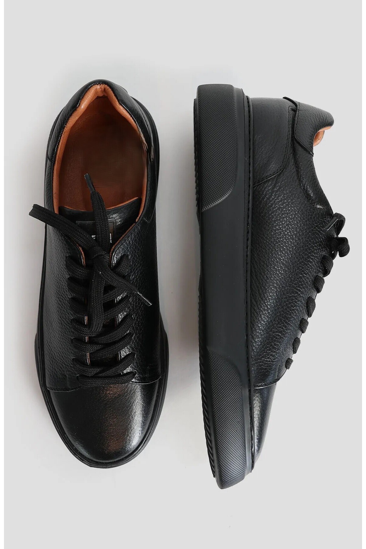 Tommy Günlük Erkek Hakiki Deri Sneaker Ayakkabı — مشکی 006 Tommy — تصویر 4 از 6