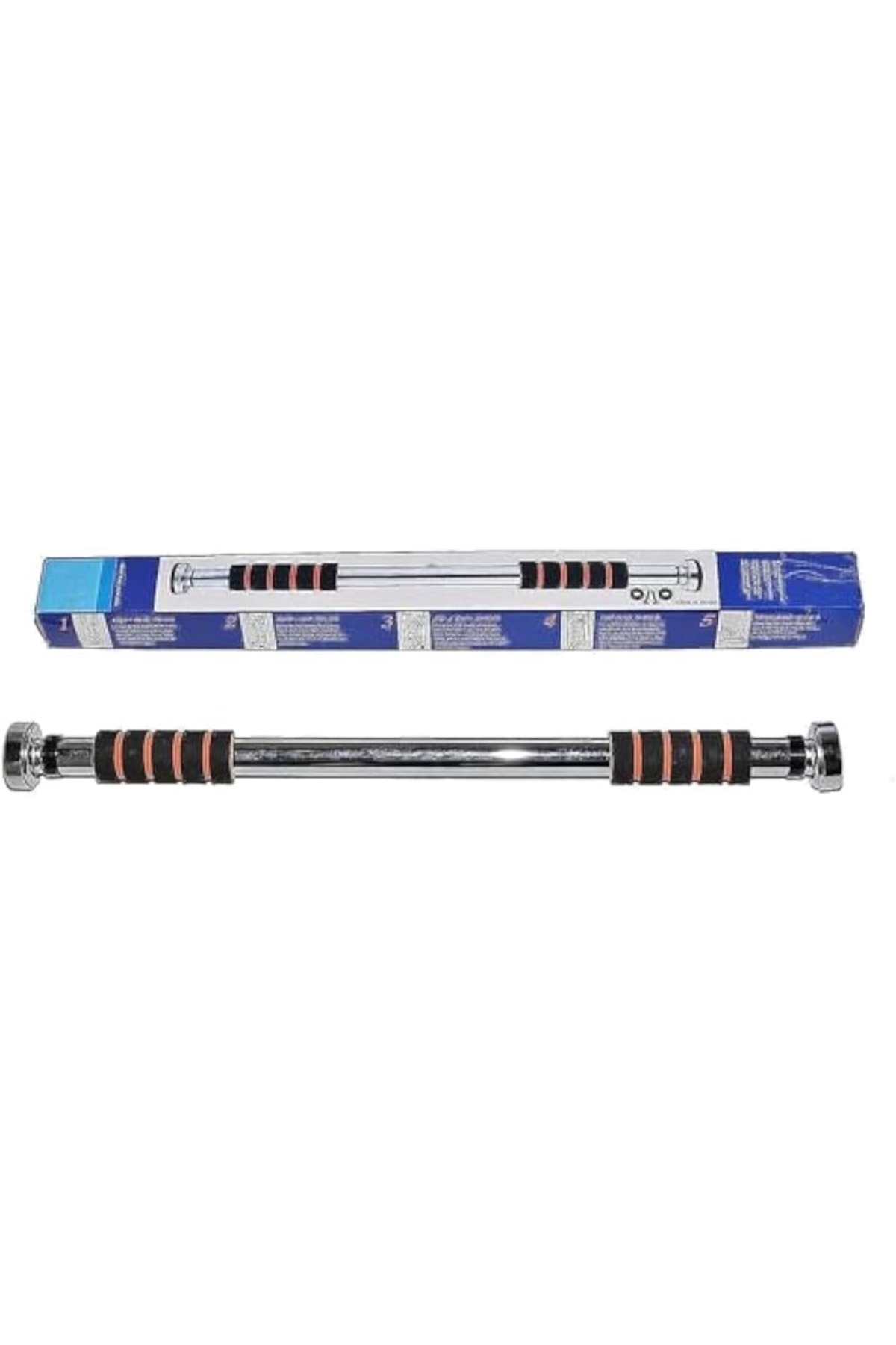 طقم رياضي مكوّن من 3 قطع: 2 حبل قفز مزوّد بعدّاد (أخضر وأزرق) + بار حديد للتمارين مع مقابض إسفنجية