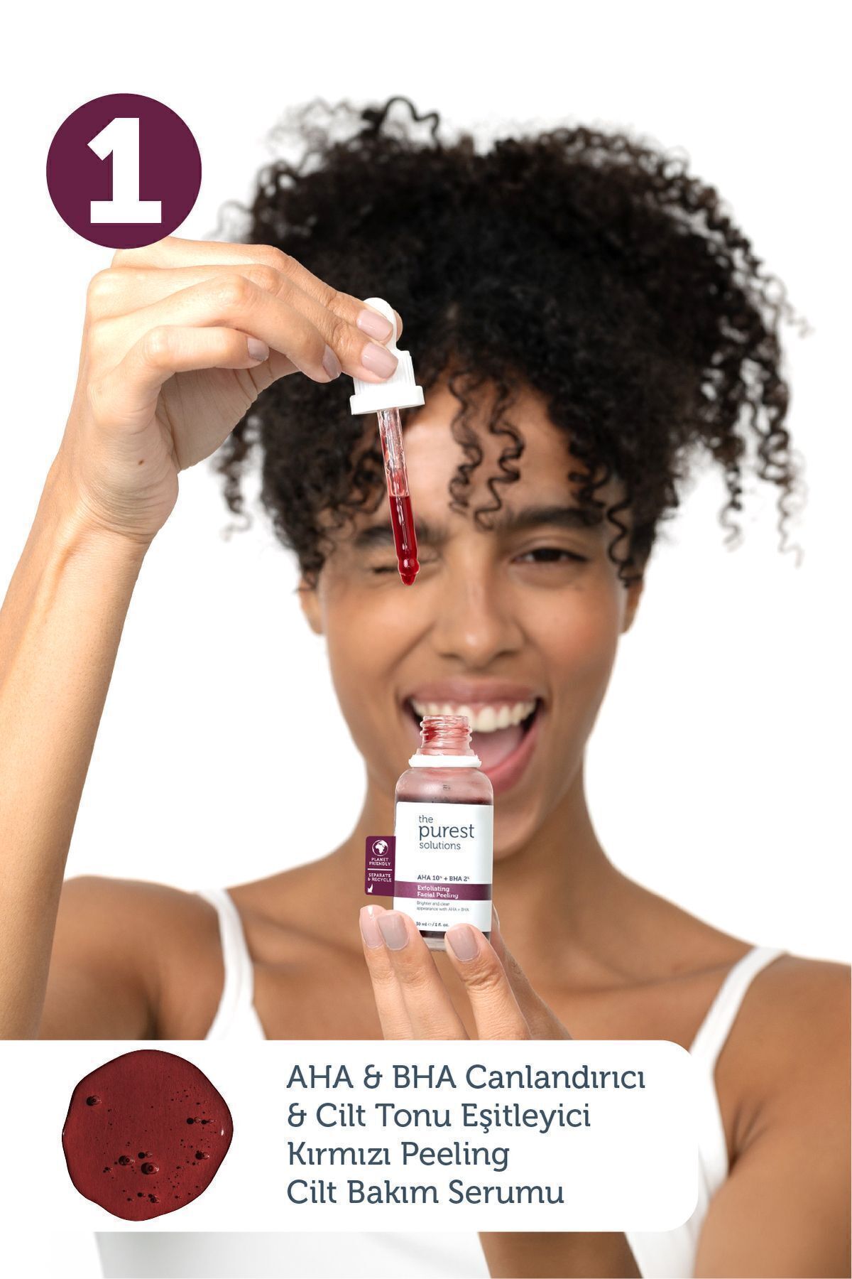Canlandırıcı Cilt Tonu Eşitleyici Yüz Peeling Serum + Spf+50 Güneş Koruyucu — TPS131 — تصویر 4 از 4