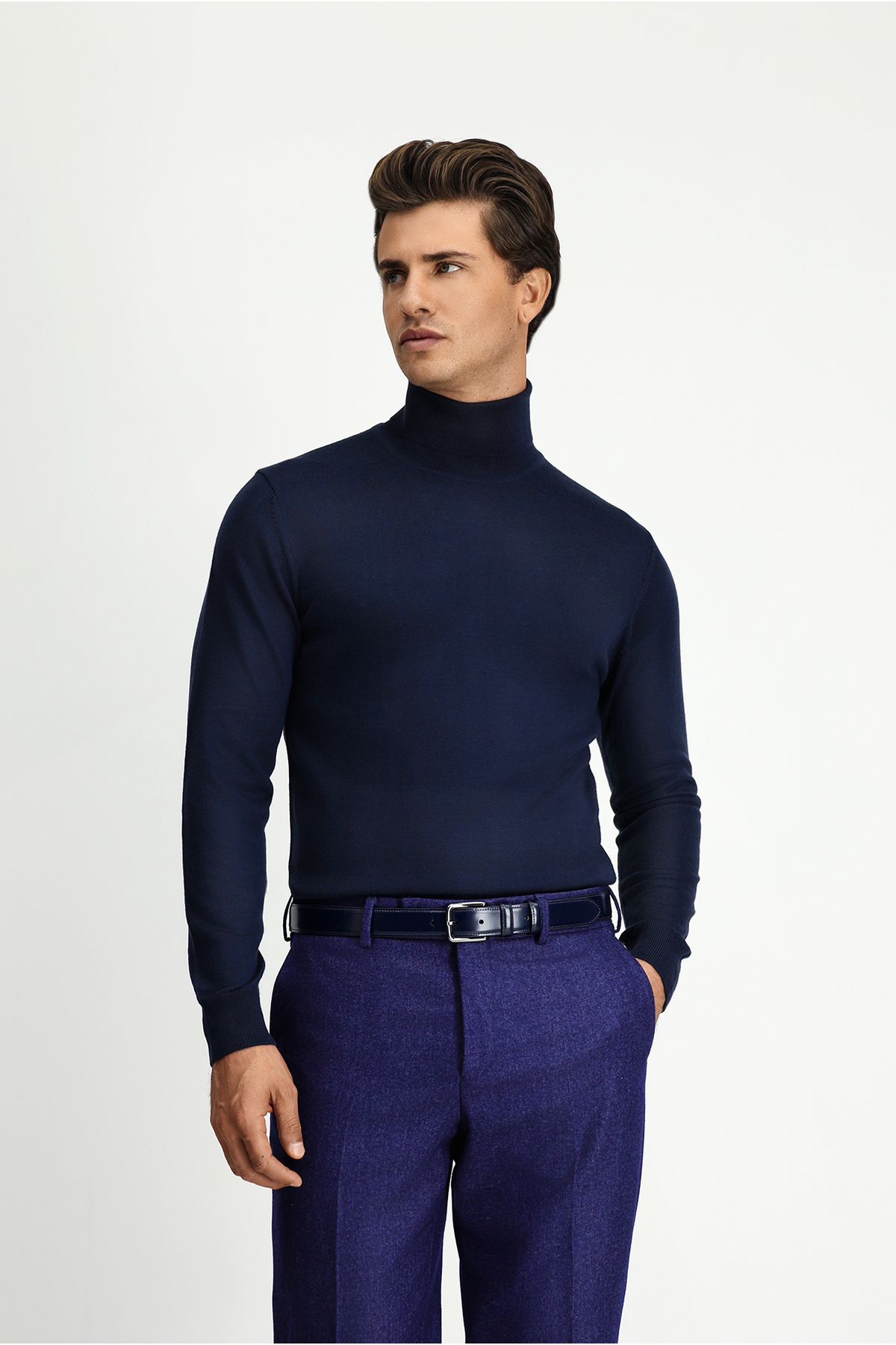 کیگیلی ژاکت بافتنی پشمی گرم یقه اسکی معمولی