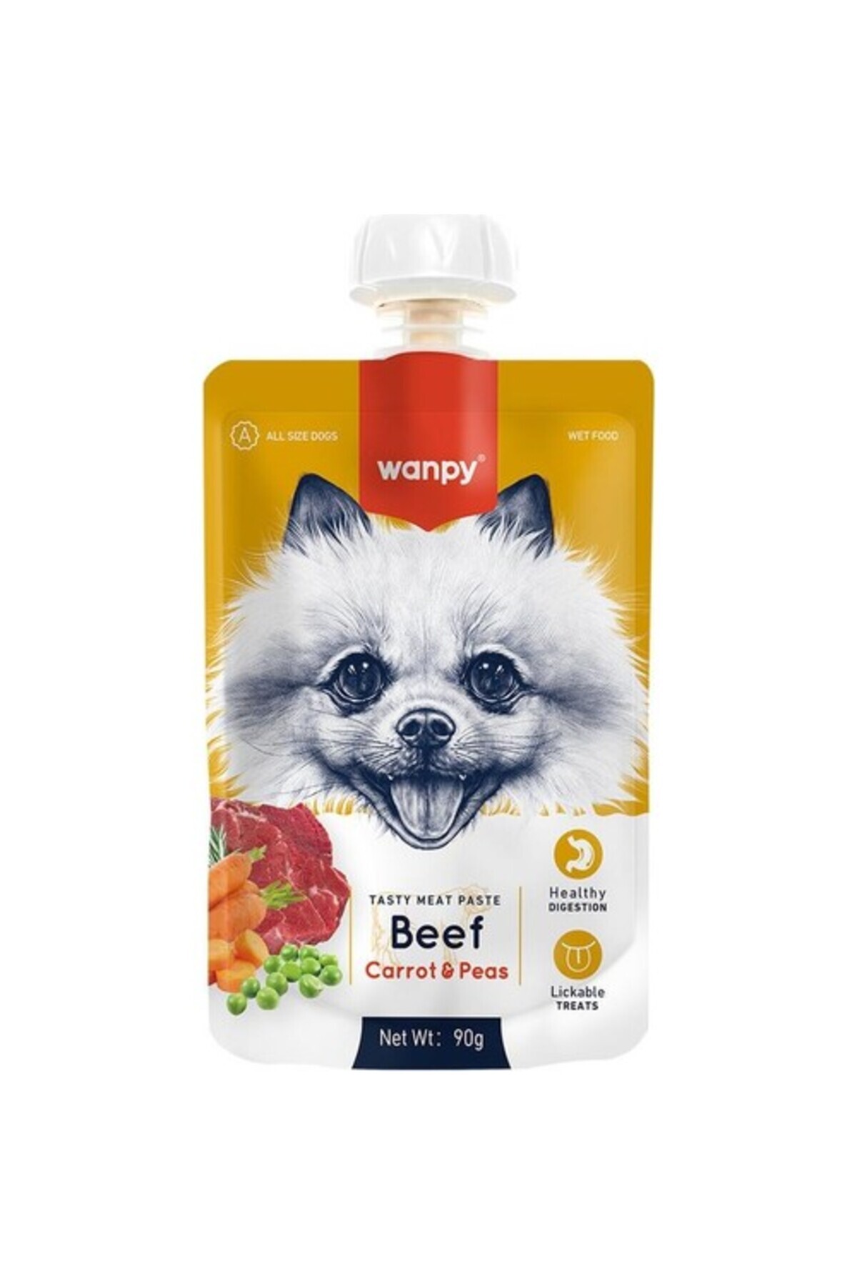 Wanpy Taze Sığır Etli&Havuçlu Köpek Et Ezmesi 90Gr Skt:11/2025