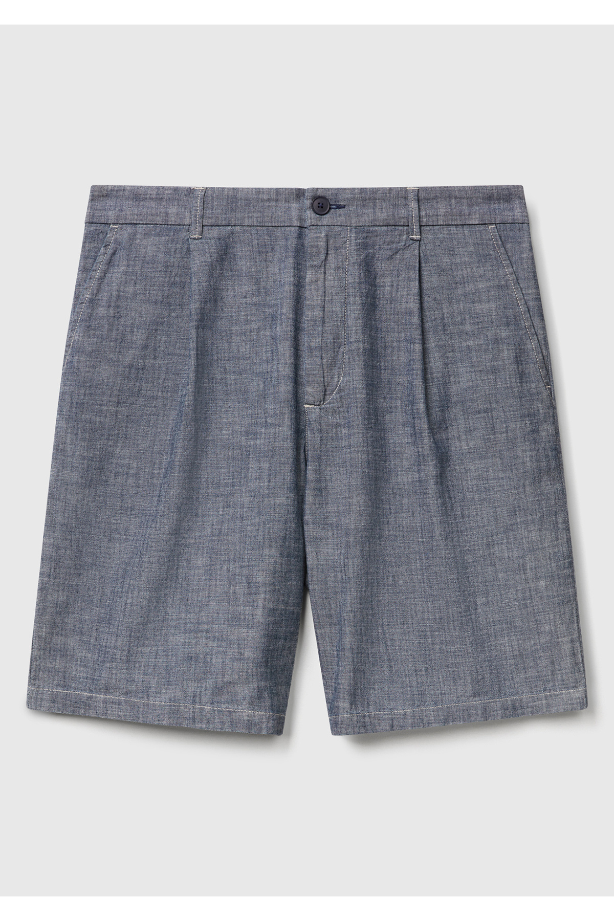 یونایتد کالرز آو بنتون شلوارک جین مردانه آبی ۱۰۰٪ پنبه‌ای کمر کشی به رنگ شامپاینی