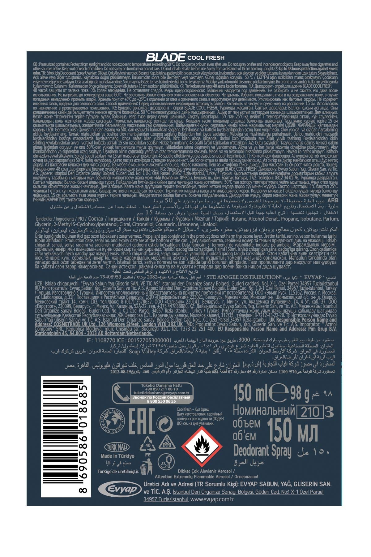 Damat Çeyiz Bohça Seti(Tıraş Köpüğü & Kolonyası,Duş Jeli,Deodorant,Roll On) — EVYSET236 — تصویر 5 از 5