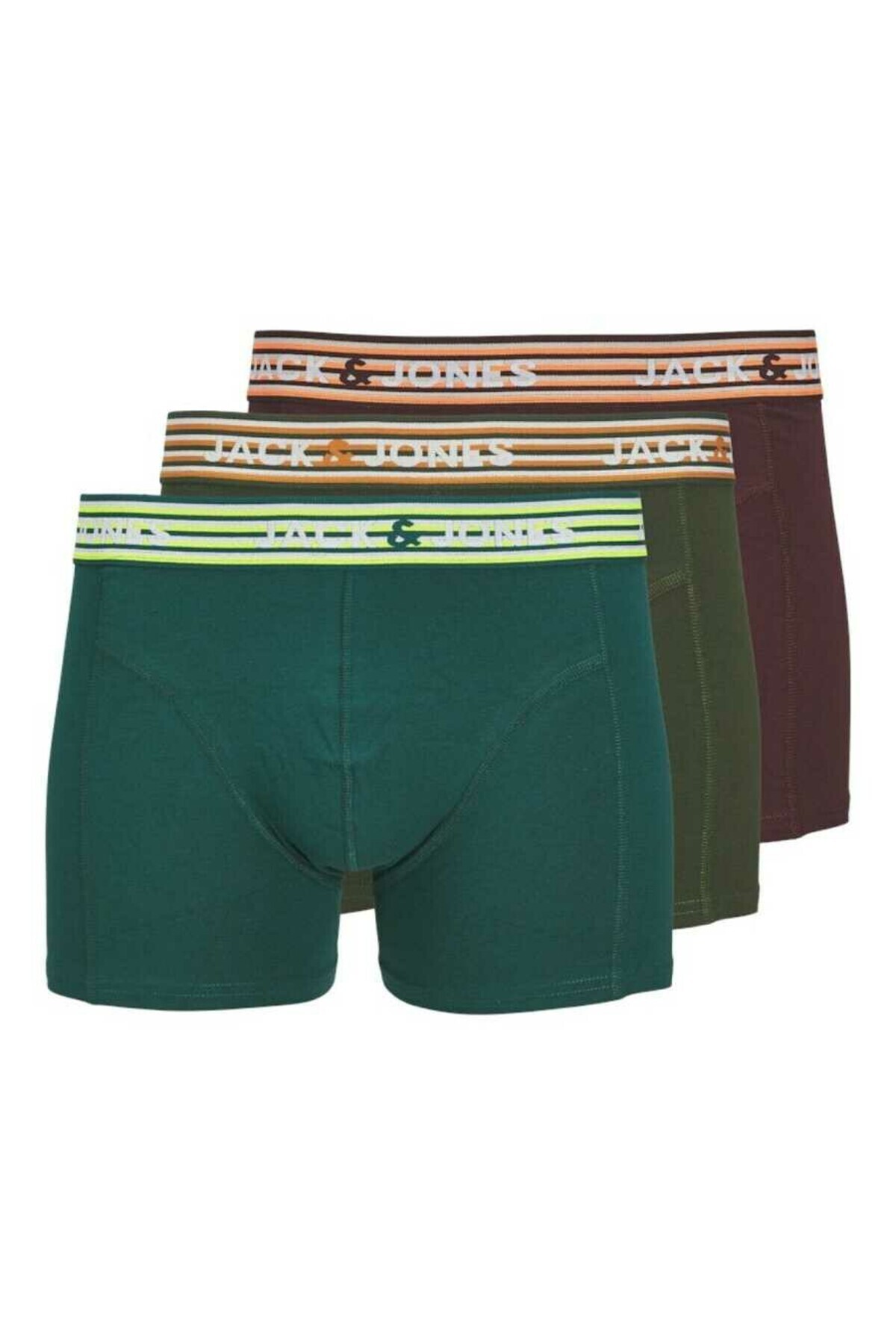 جک اند جونز تنه جامد مردانه سبز Jacdarvin 3 Pack Mr. Boxer 12260070-kombugree