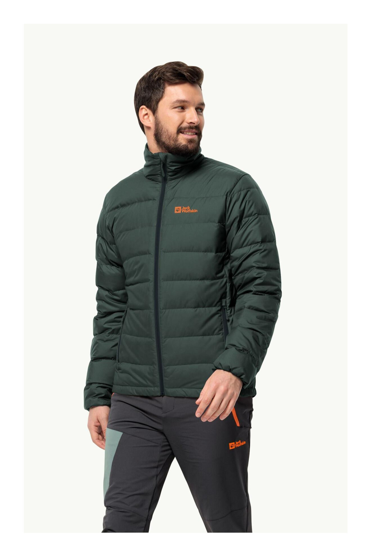 جک ولف اسکین کت یقه کلاهدار مردانه سبز تیره Ather Down Jkt M