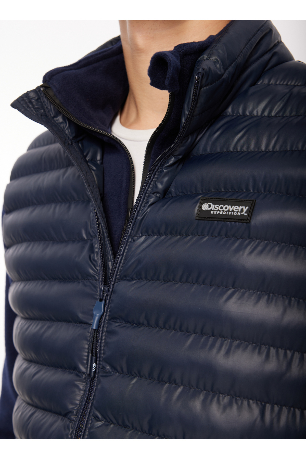Discovery Expedition Lacivert Erkek Dik Yaka Basic Kapitone Yelek D3WM-YLK5 görsel 3
