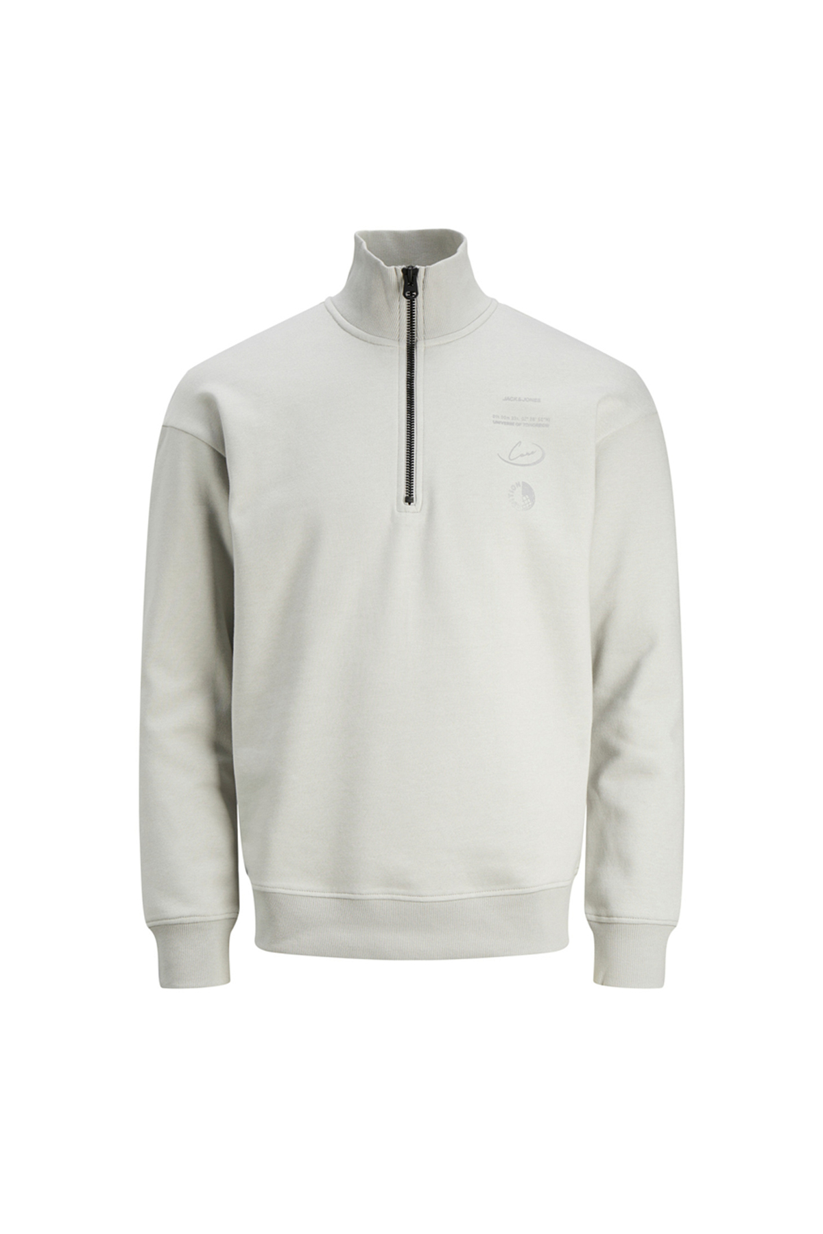 سویشرت مردانه یقه ایستاده سفید ۱۲۲۴۲۲۶۲_JCOREFLECT SWEAT HALF ZIP جک اند جونز سویشرت Jack & Jones
