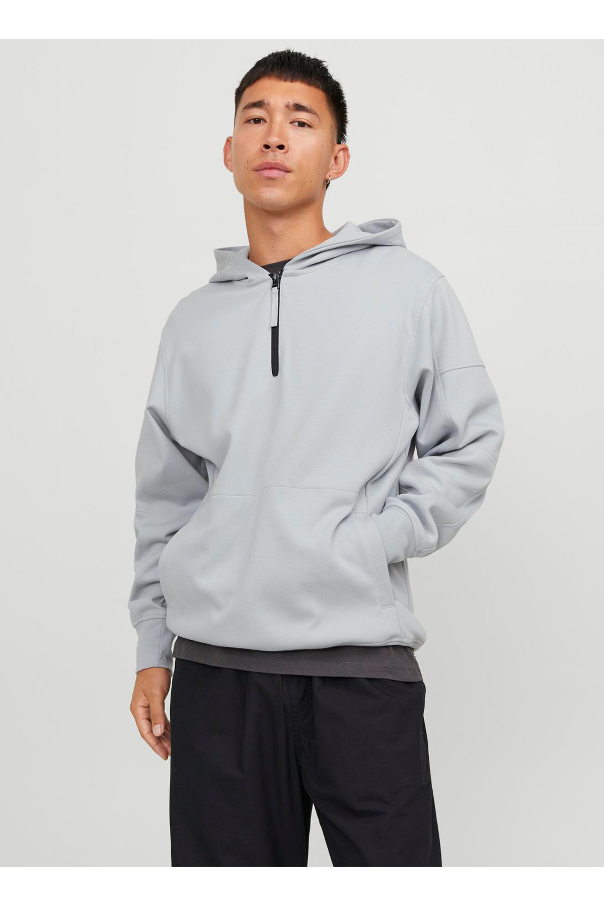 جک اند جونز سویشرت مردانه سفید کلاهدار 12240224_JCOSHADE SWEAT HOOD