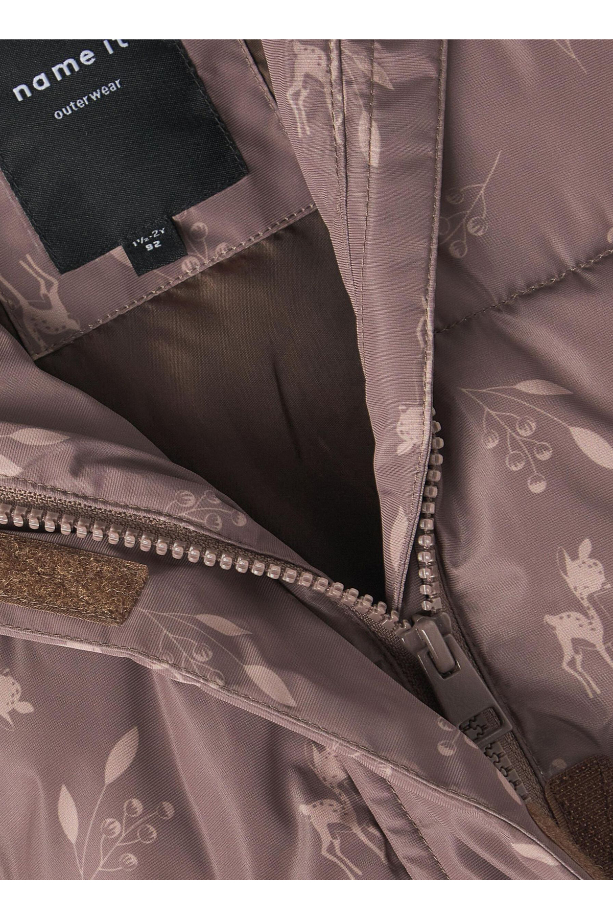 name it Kahve Bebek Mont NMFMEDOW03 JACKET LEAVES FO fotoğrafı 4 (önizleme)
