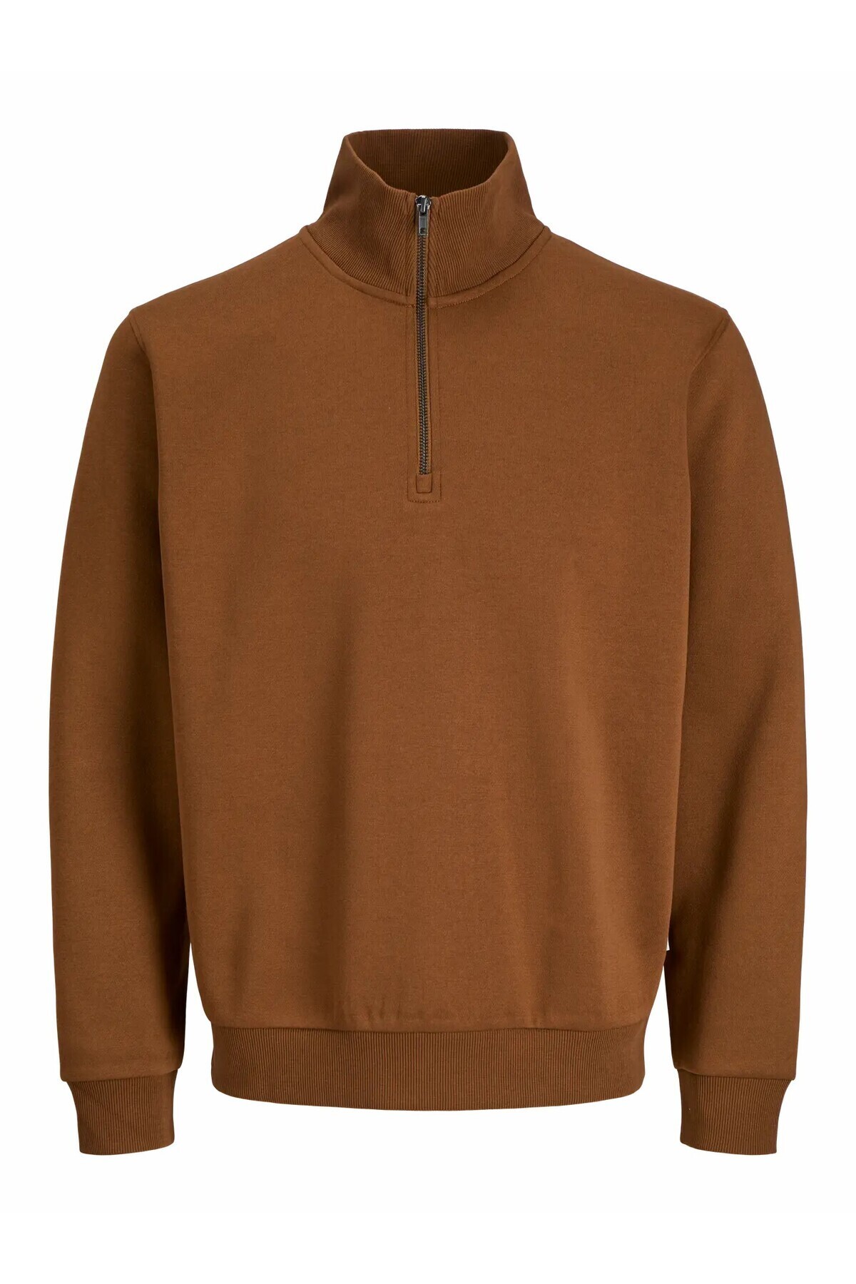 جک اند جونز سوئیشرت قهوه مردانه Jjebradley Sweat Half Zip Noos 12250747-Monksrobe