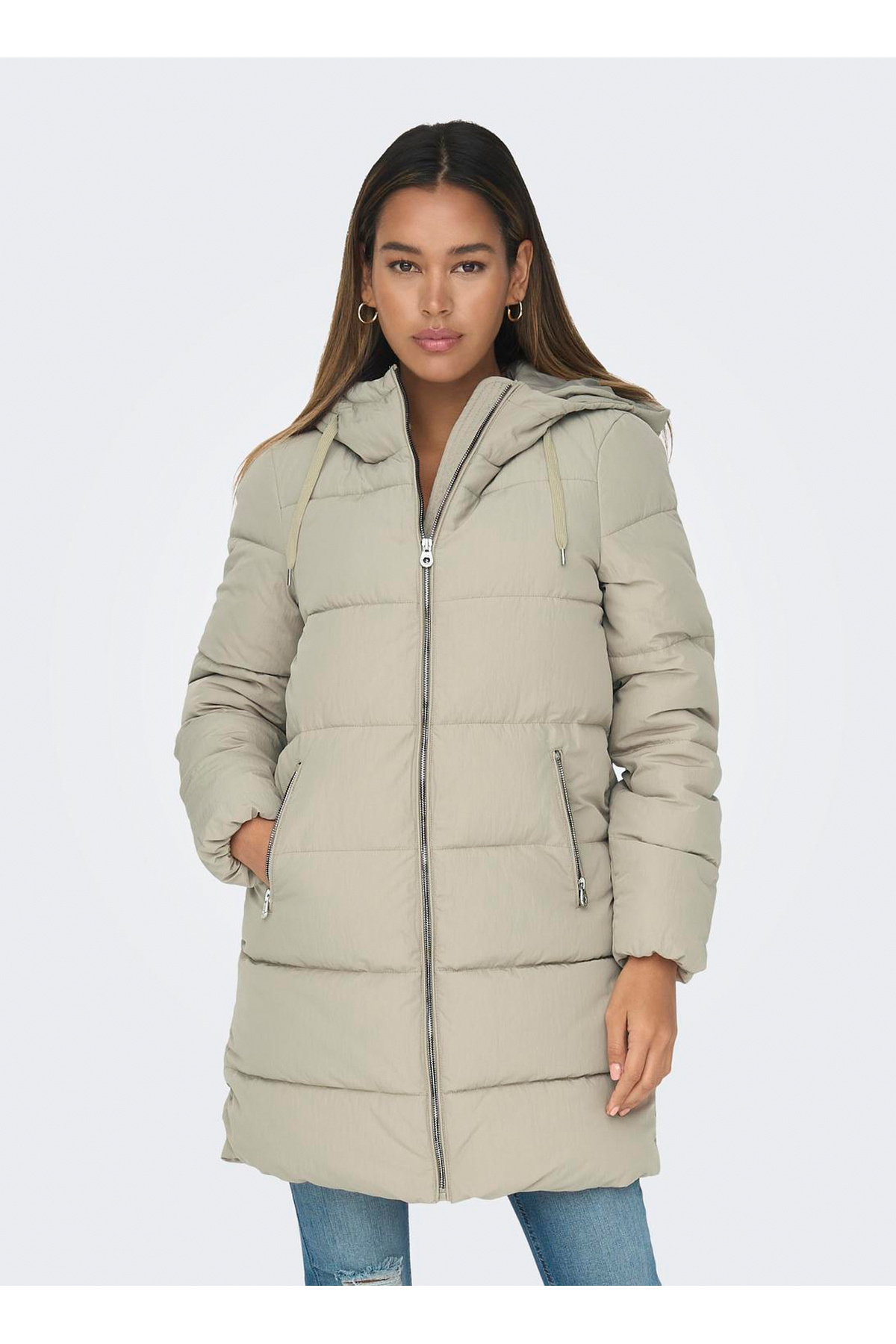ONLY Açık Kahve Kadın Kaban ONLDOLLY LONG PUFFER COAT OTW NOOS görsel 2
