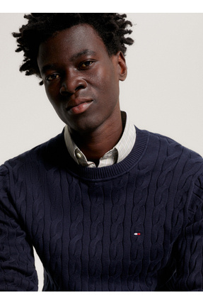 Tommy Hilfiger Erkek Marka Logolu Pamuklu Günlük Kullanıma Uygun Lacivert Kaz...