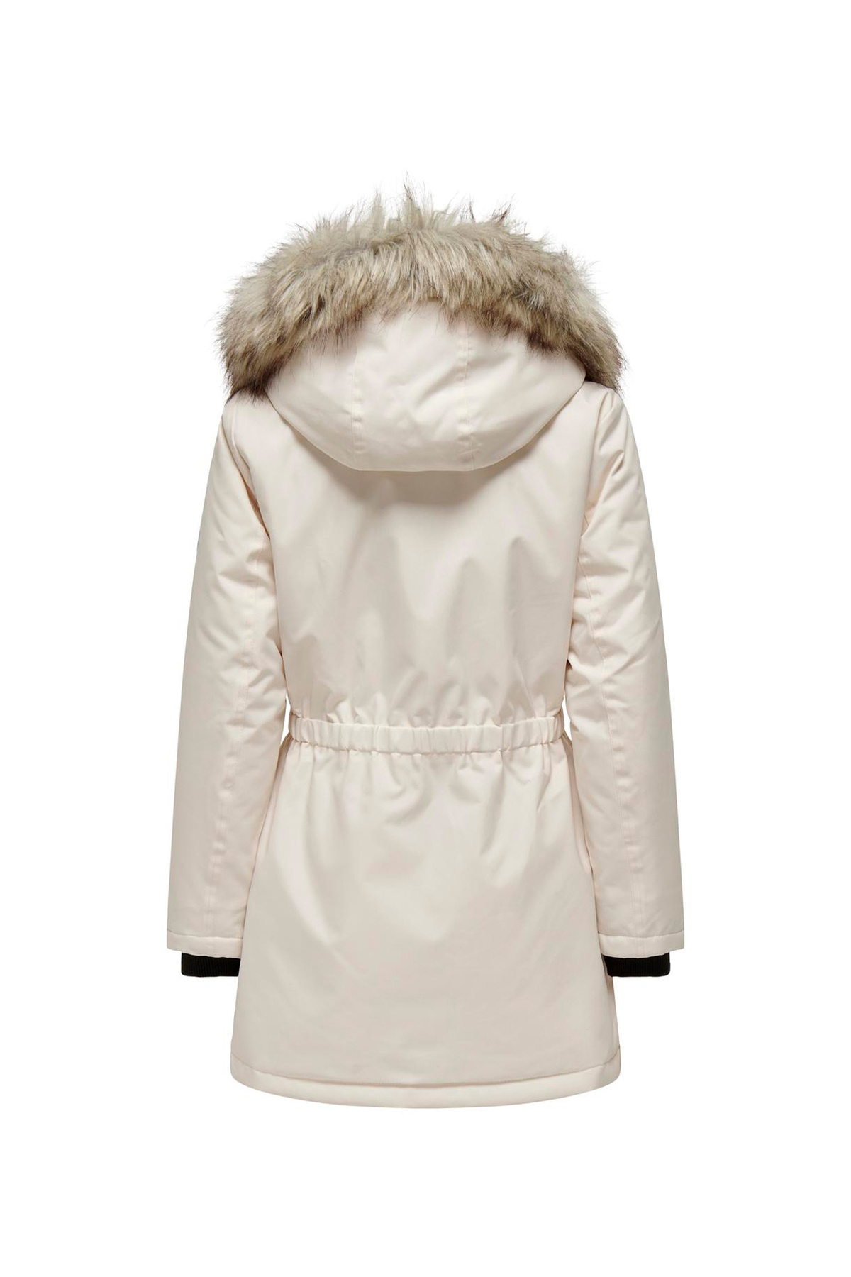 ONLY  Kırık Beyaz Kadın Kaban ONLIRIS FUR WINTER PARKA CC 2023 OT - Görsel 4