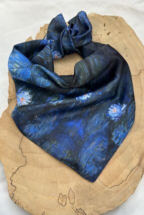 MODAZEY Monet Lilies Desenli Fular (55 cm*55 cm)