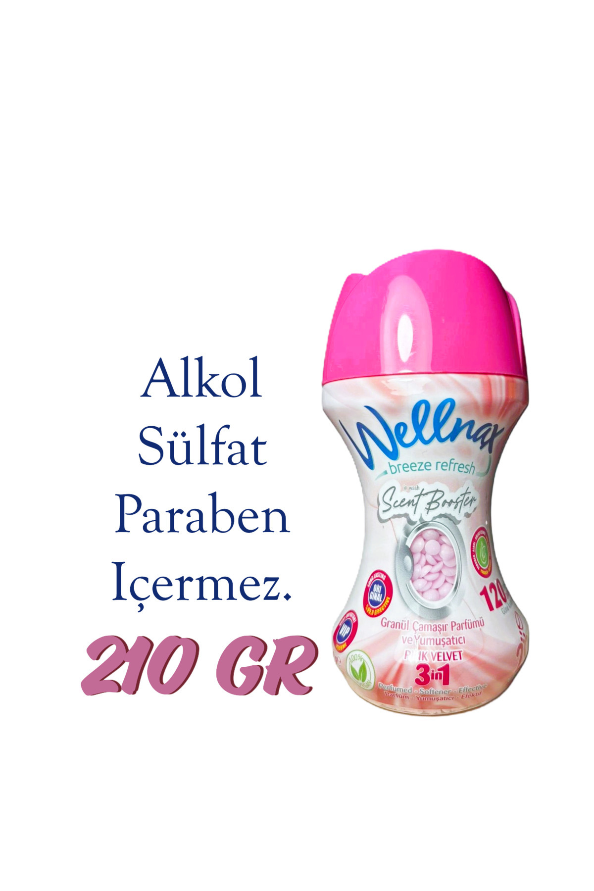 Wellnax breeze refresh GRANÜL ÇAMAŞIR PARFÜMÜ VE YUMUŞATICISI - PINK VELVET 210 gram 20 yıkama (1 adet)