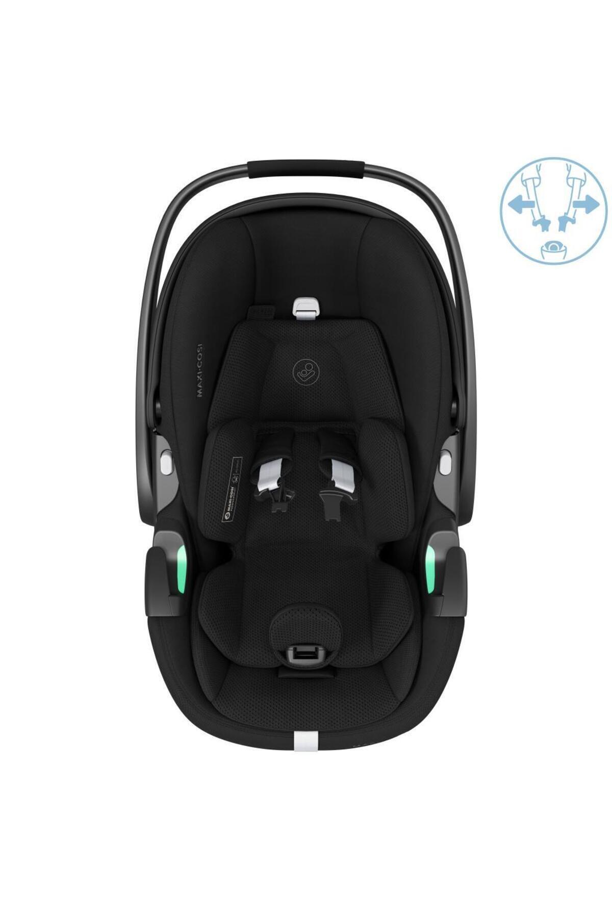 Maxi-Cosi Pebble 360 Pro SlideTech Tam Yatabilen 0-13 Kg Ana Kucağı ve Oto Koltuğu Twillic Black fotoğrafı 6 (önizleme)