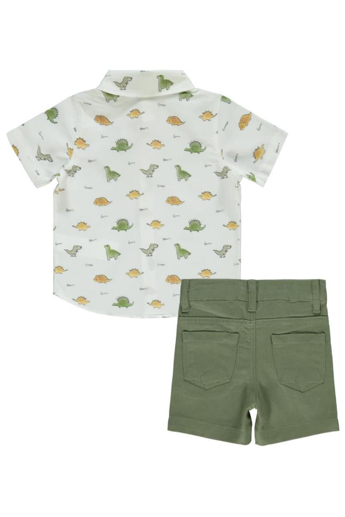 سیویل بیبی ست لباس دایناسور طرح‌دار ۶ تا ۱۸ ماه - خاکی ۶ تا ۹ ماه