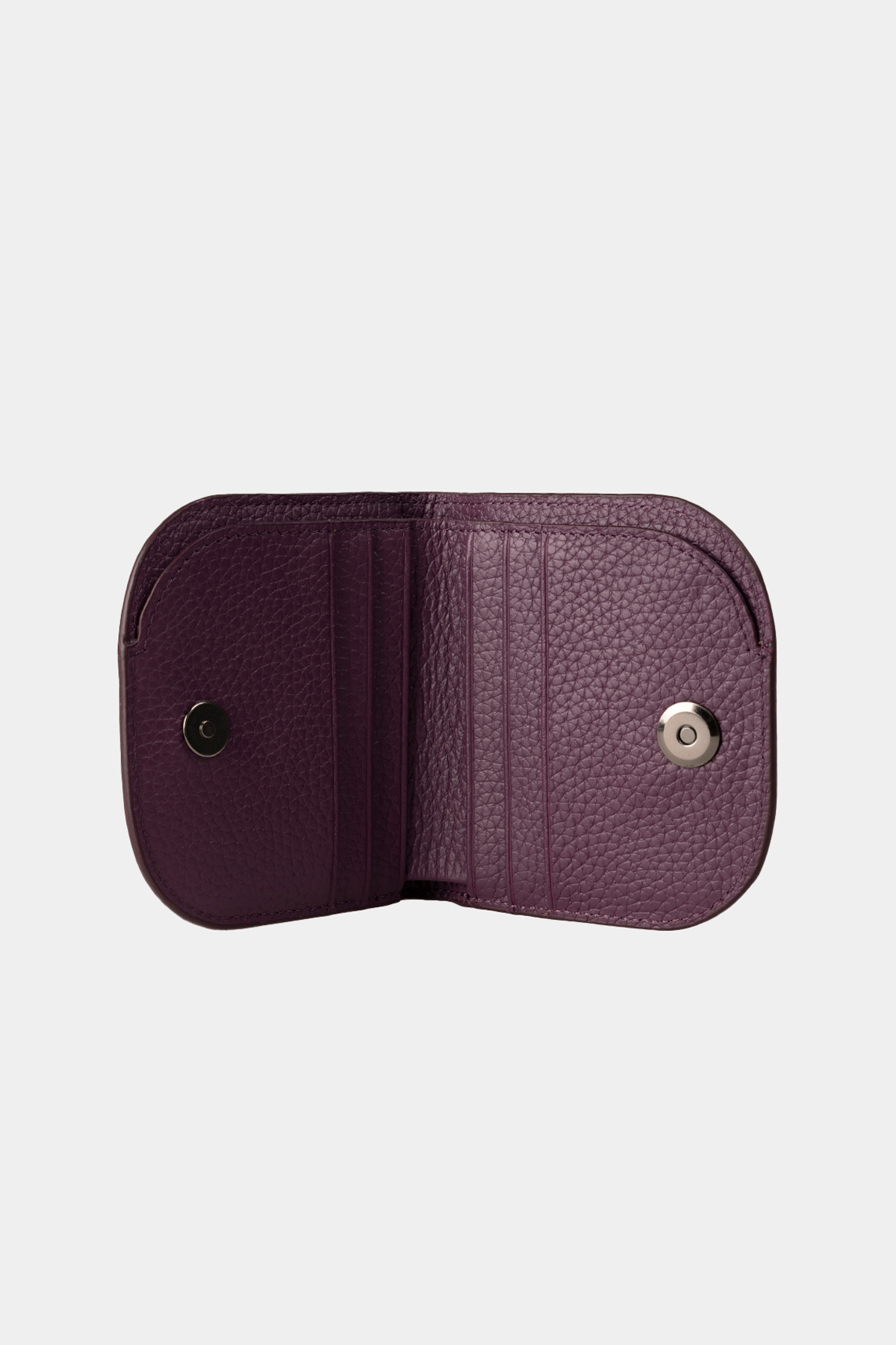 Grande 2817 Hakiki Deri Oval Tasarım Minimal Cüzdan Flother Mürdüm görsel 5