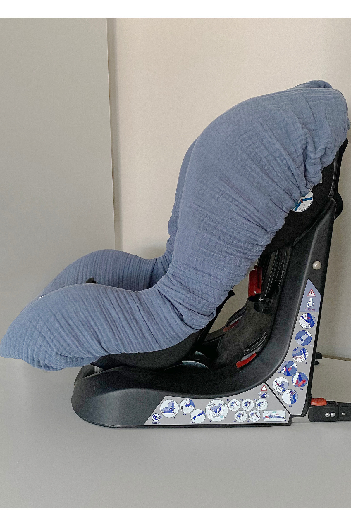 Joyous Mom Kids 4 Katlı Müslin Bebek Oto Koltuk Kılıfı Lastikli %100 Pamuk Organik Oto Koltuk Kılıfı fotoğrafı 7 (önizleme)