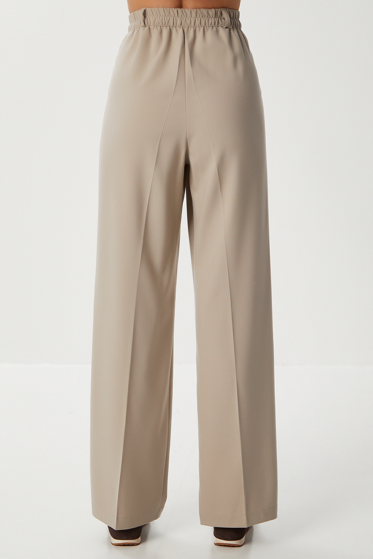 Lovelyİstanbul  Pensli Pileli Poliviskon Pantolon LGP0021 BEJ - Görsel 6