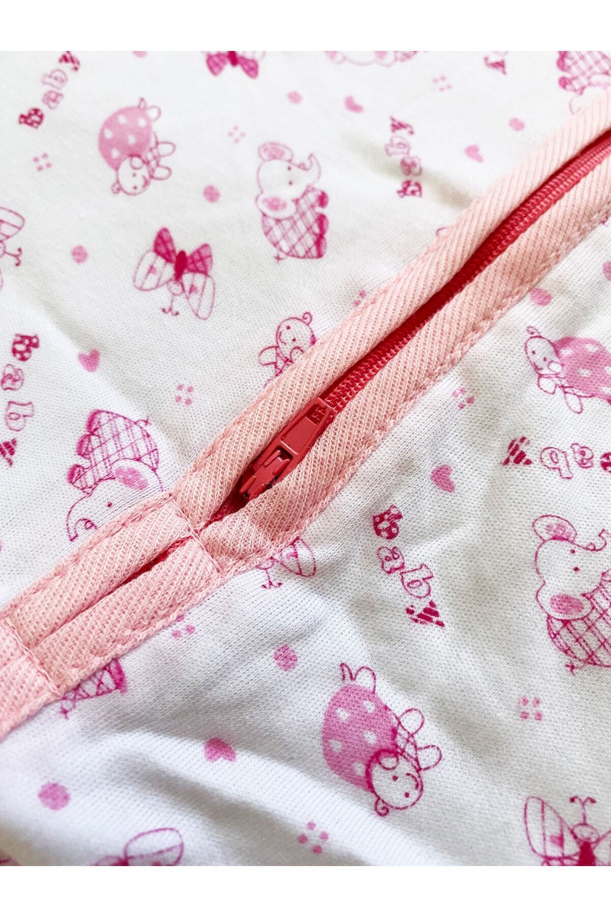 yorni 6-18 Ay, Tek Beden, %100 Pamuk, interlok Penye Kız Bebek Ayaklı Uyku Tulumu fotoğrafı 3 (önizleme)