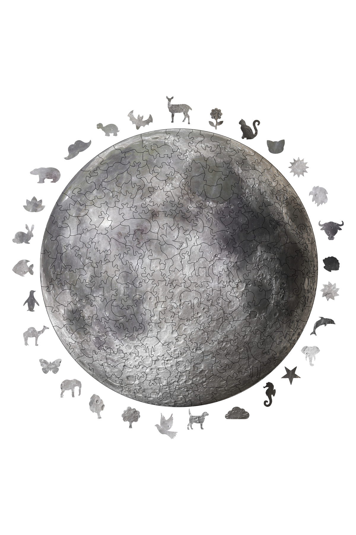 WePuzzleUp Ahşap Puzzle - Dolunay - 252 Parça, 29x29 cm