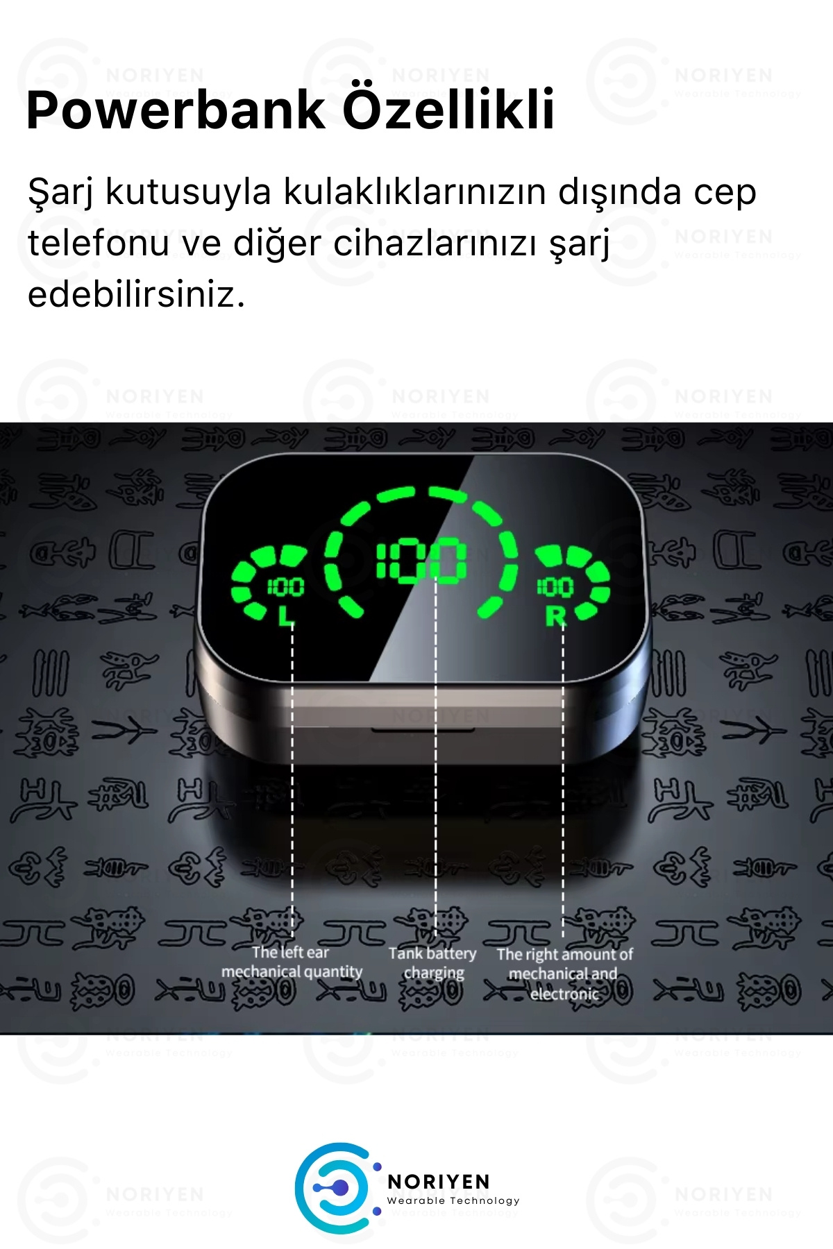 Powerbanklı Full HD Stereo Ses Mikrofonlu 5.3 Bluetooth YD03 Kablosuz Kulaklık