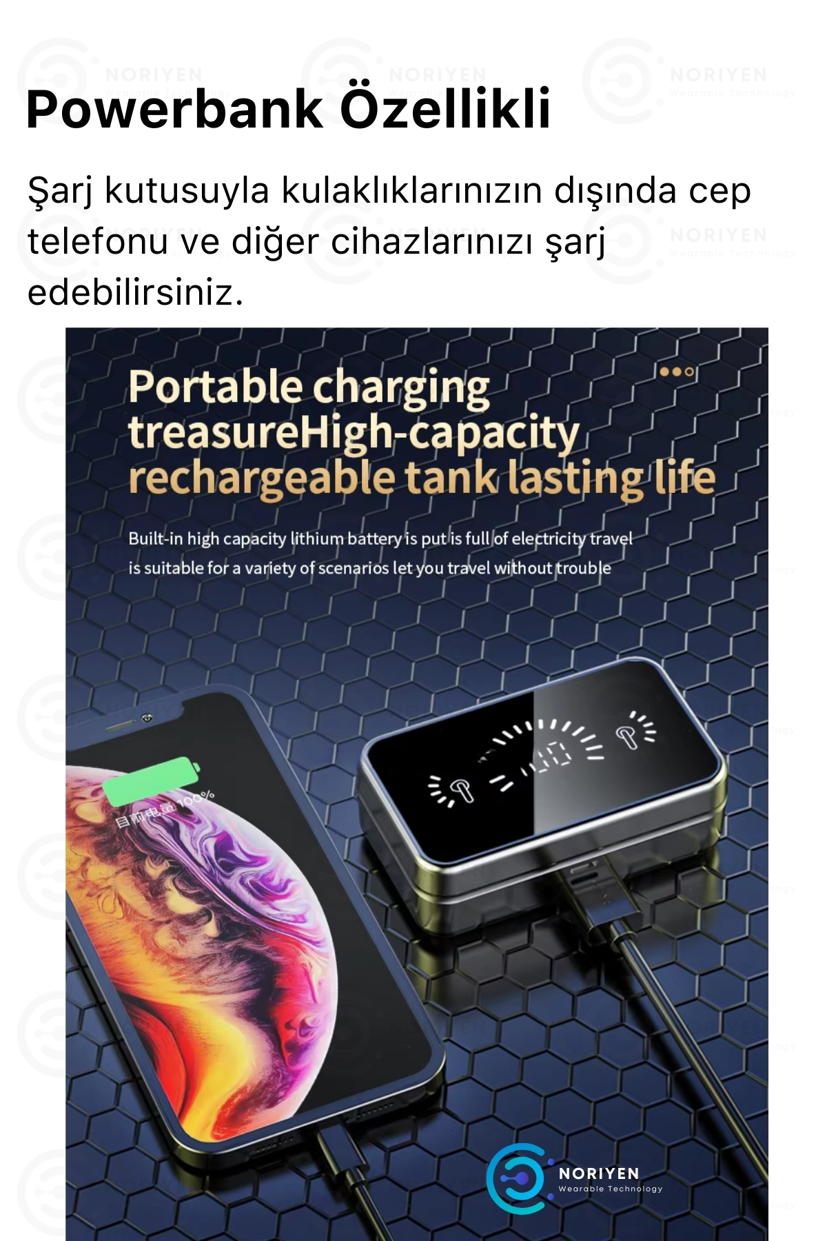 Powerbanklı Full HD Stereo Ses Mikrofonlu 5.3 Bluetooth Aynalı S20 Kablosuz Kulaklık
