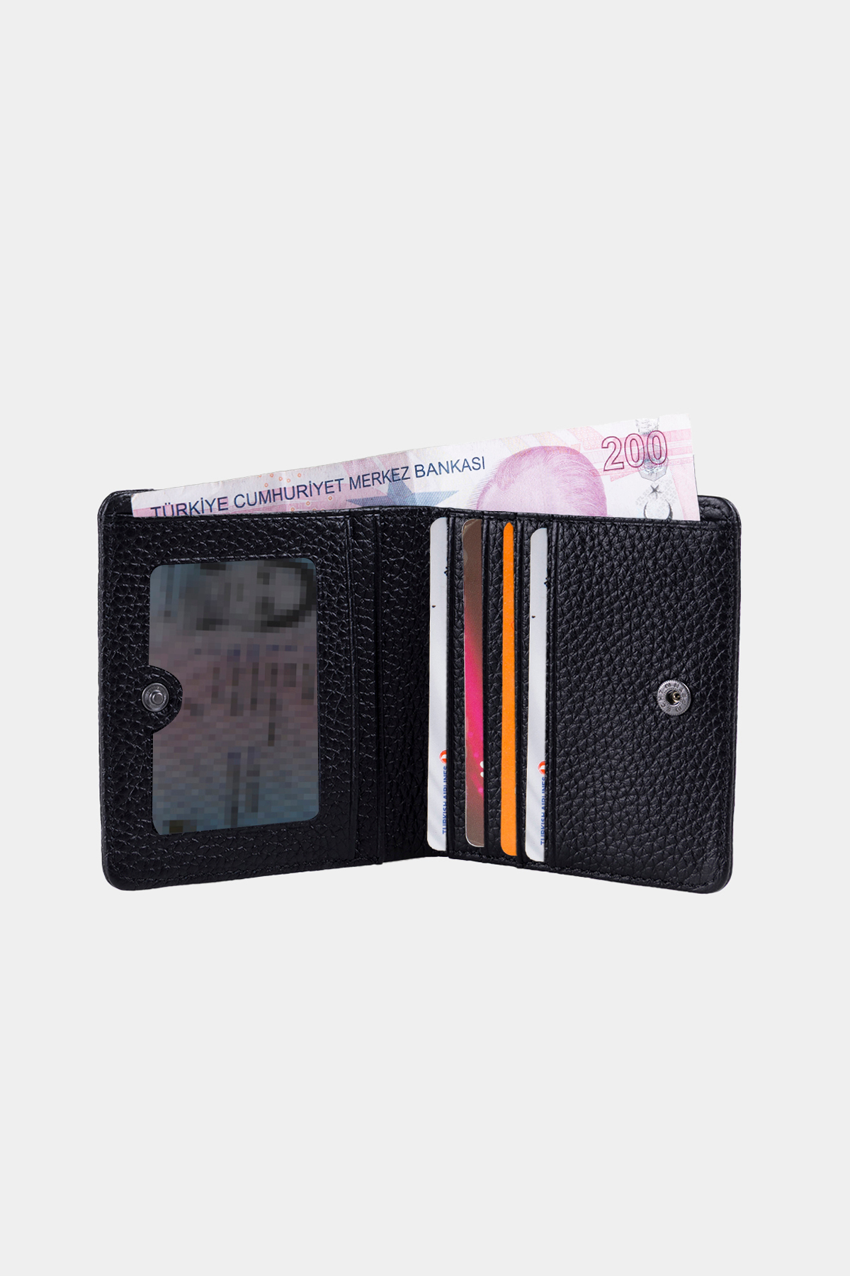 Grande 2833 Hakiki Deri Elegance Mini Kadın Cüzdanı Siyah görsel 7