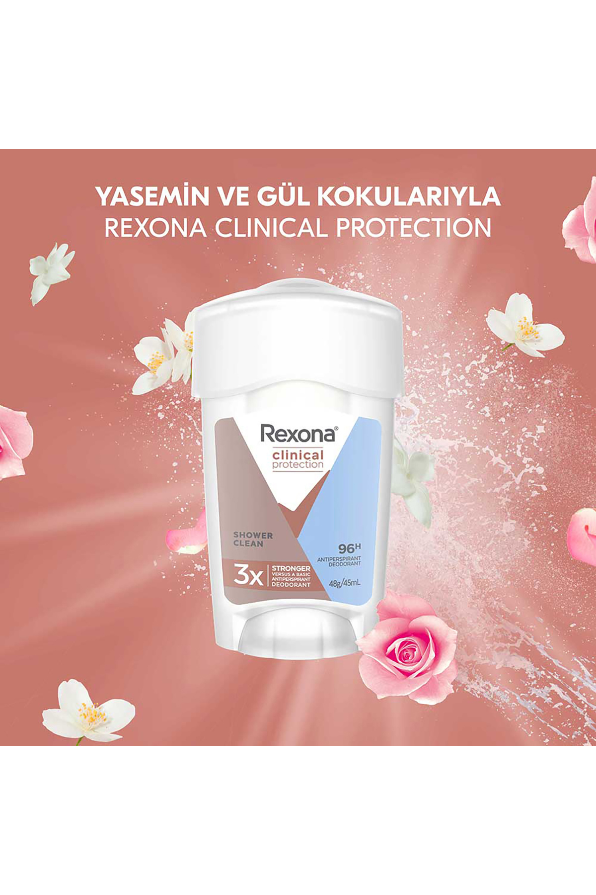 دئودورانت استیک زنانه کلینیکال پروتکشن مدل شاور کلین ۴۵ میلی لیتر بسته دو عددی