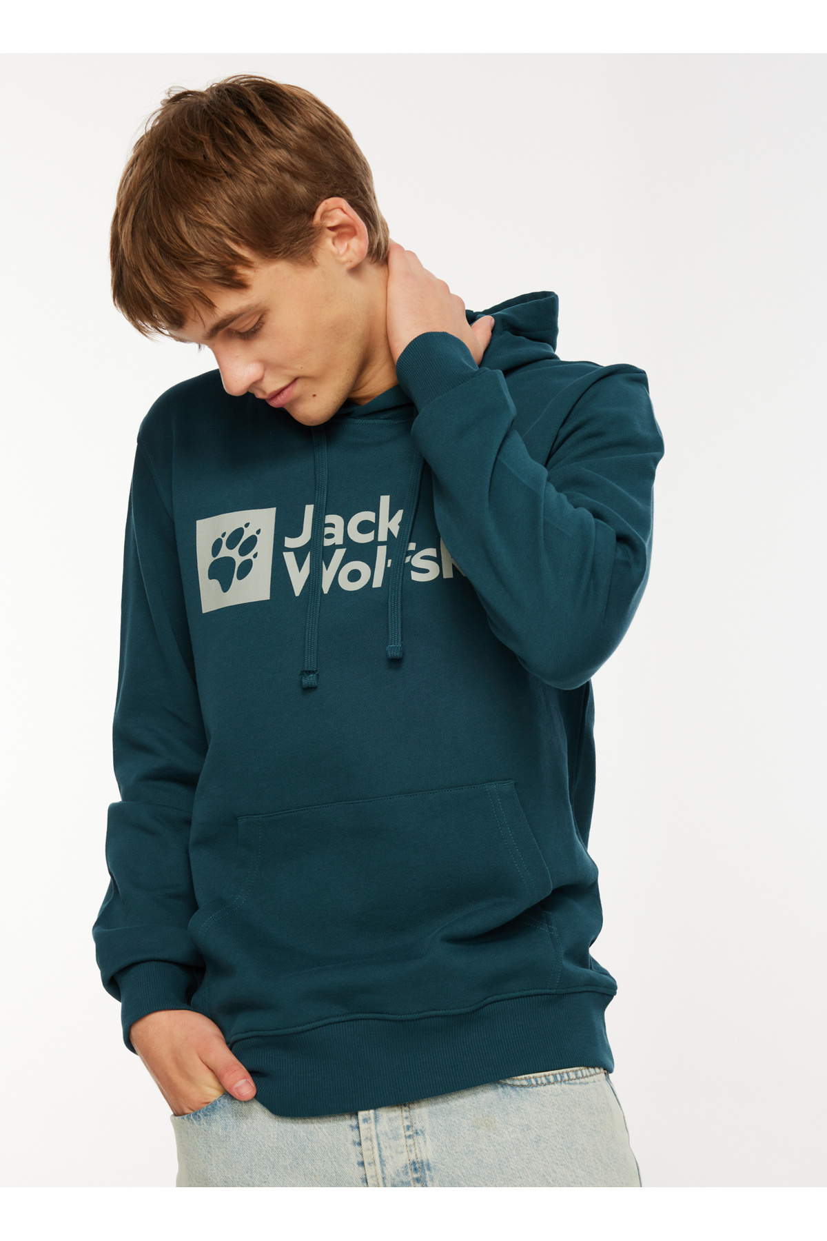 جک ولف اسکین سویشرت یقه کلاهدار مردانه سبز Arthur Hoody M