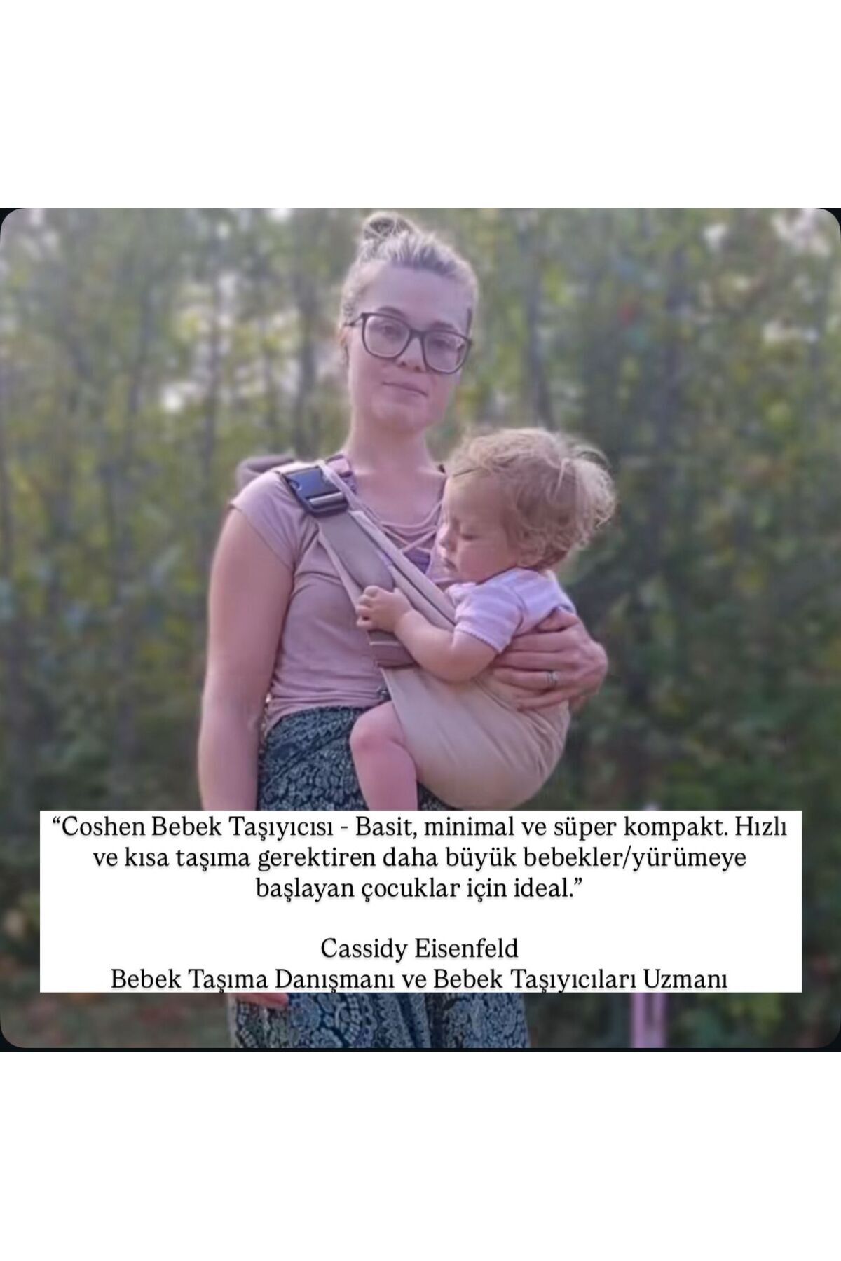 coshen Bebek kanguru sling taşıyıcı ana kucağı, Amerikan Sertifikalı, Kadife pamuk, 9 - 48 ay, Kahverengi fotoğrafı 6 (önizleme)