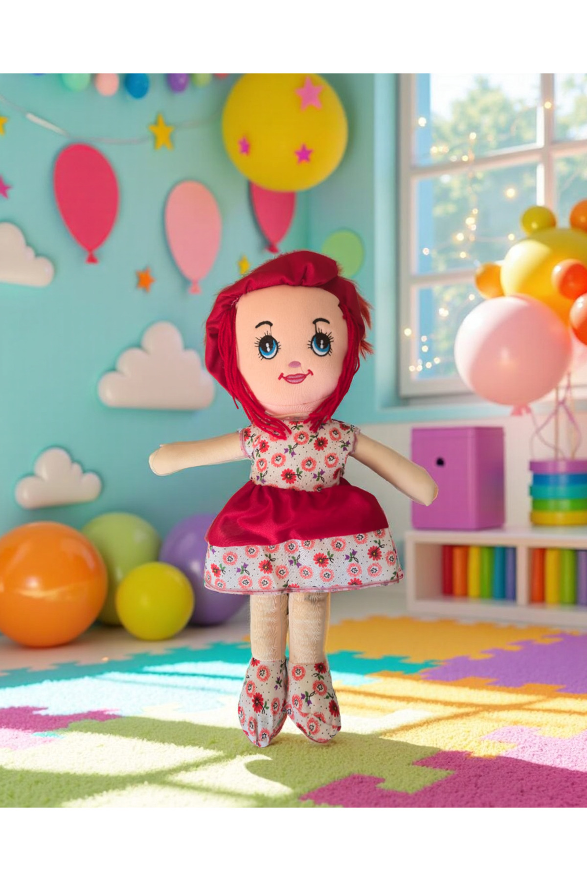 ÇEŞİT SEPETİM Kız Oyuncak Bebek Elbiseli Oyuncak Bez Bebek 50 Cm Bez Bebek Özel Yapım Premiuom Bebek fotoğrafı 7 (önizleme)