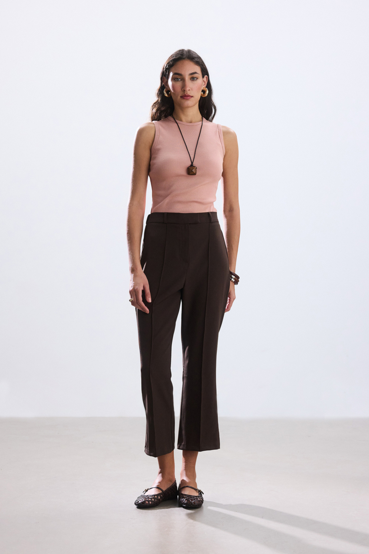 BROWN FLARE PANTS