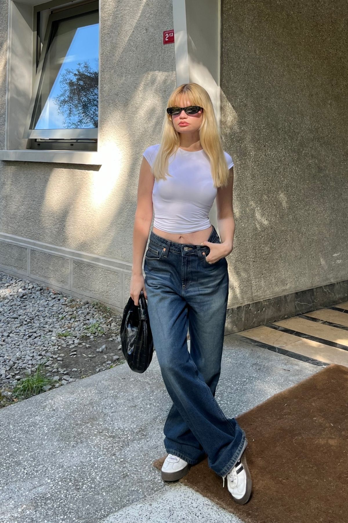 bases.  Kadın Wide Leg Geniş Paça Jean Pantolon - Görsel 3