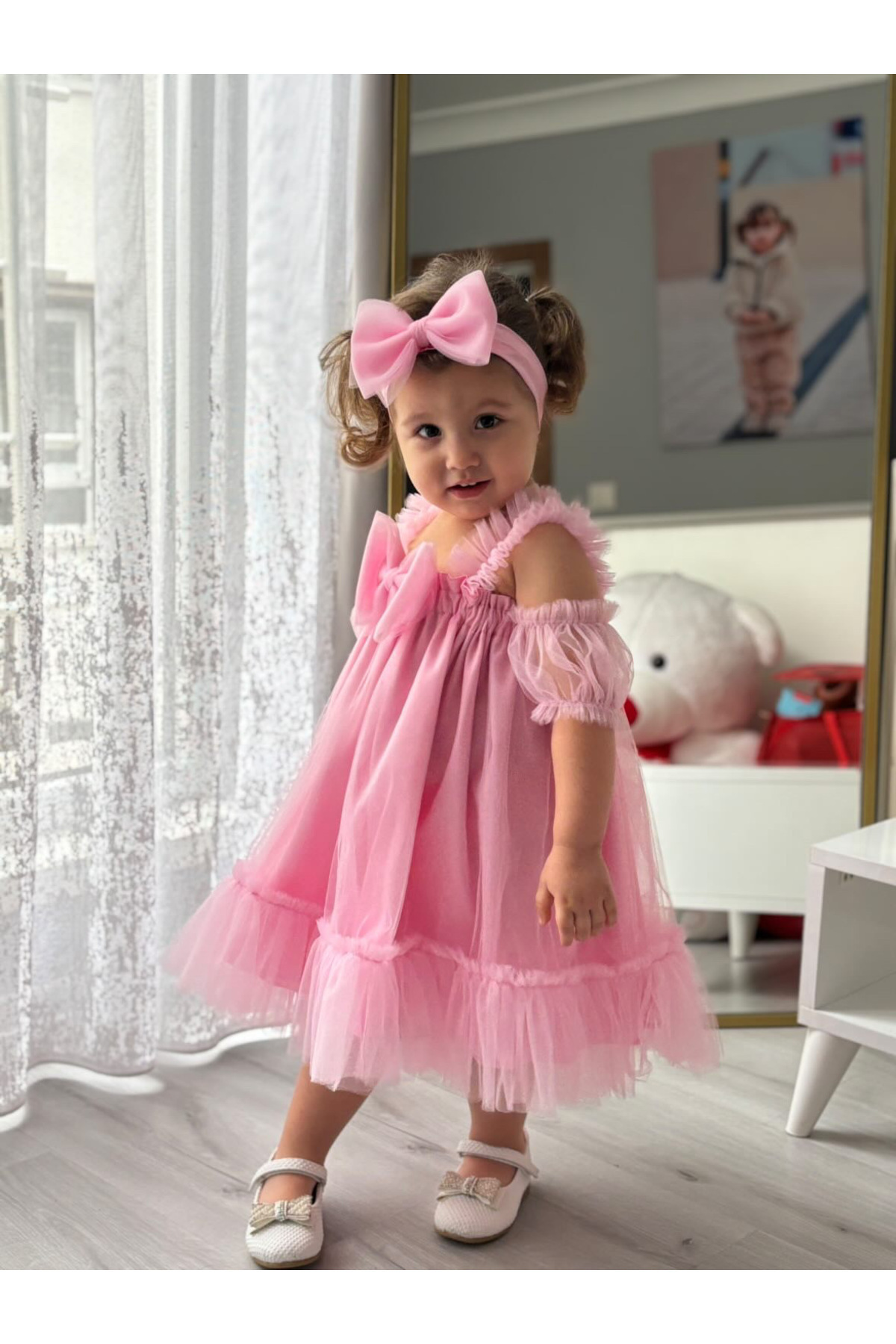 BİYA BABY kız çocuk ve bebek tül doğum günü özel gün elbisesi tütü elbise fotoğrafı 4 (önizleme)