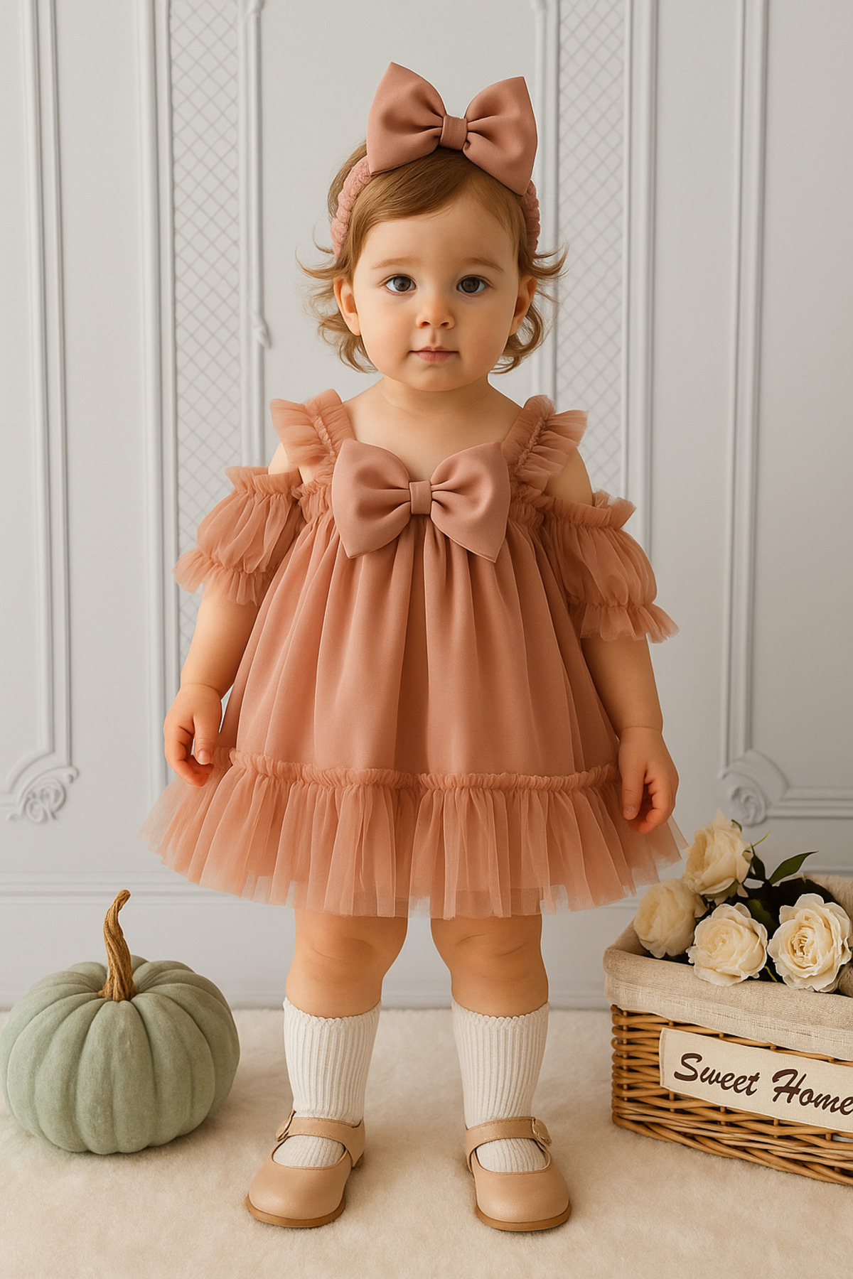 BİYA BABY kız çocuk ve bebek tül doğum günü özel gün elbisesi tütü elbise fotoğrafı 4 (önizleme)