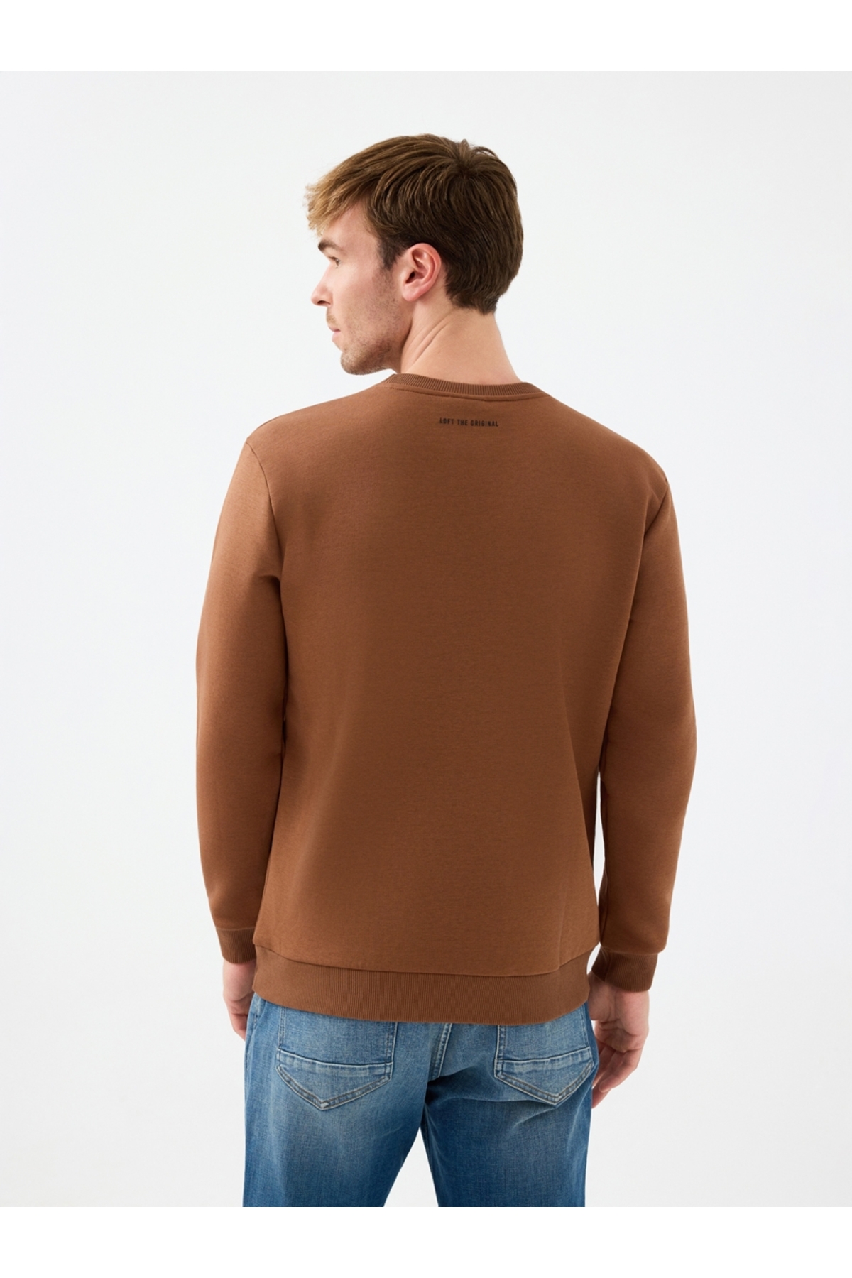 Regular Fit Erkek Sweatshirt — قهوه‌ای LF2041195_Q1.V1 — تصویر 3 از 7